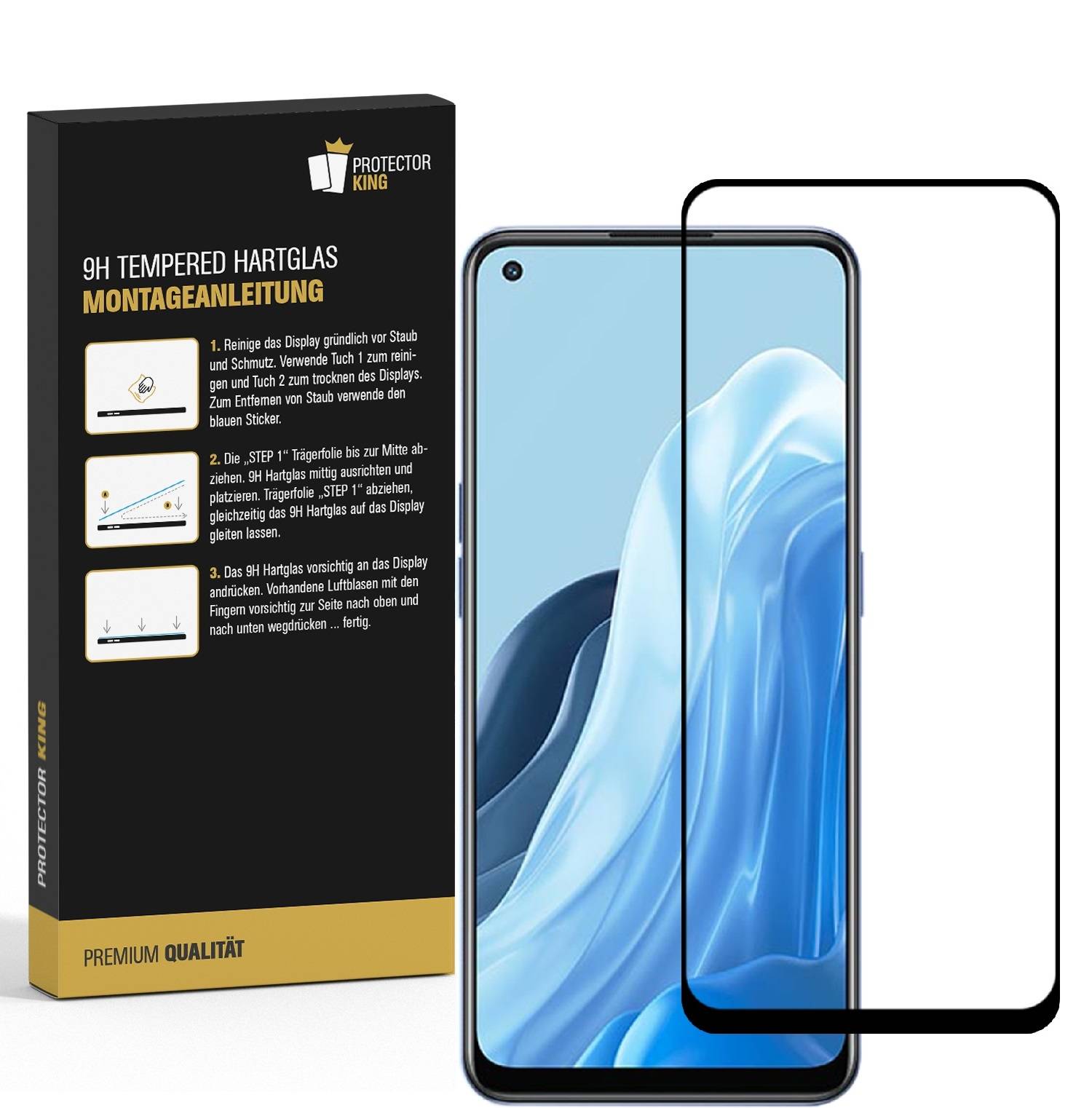 2x 9H Hartglas für Oppo Reno 7 FULL COVER Displayschutz Panzerfolie Schutzfolie Panzerglas Schutzglas Displayglas Tempered Glasfolie Sicherheitsglas