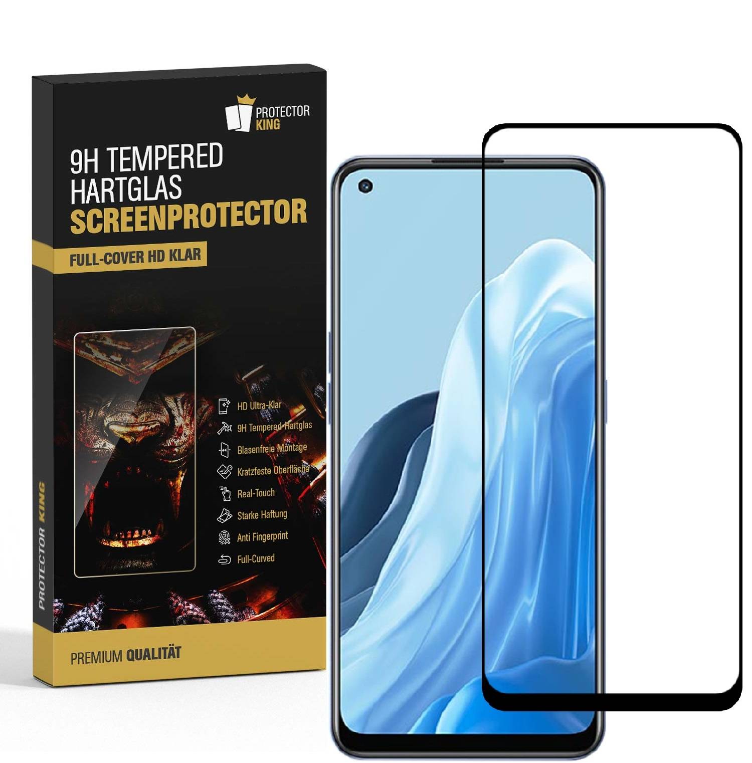 3x 9H Hartglas für Oppo Reno 7 FULL COVER Displayschutz Panzerfolie Schutzfolie Panzerglas Schutzglas Displayglas Tempered Glasfolie Sicherheitsglas