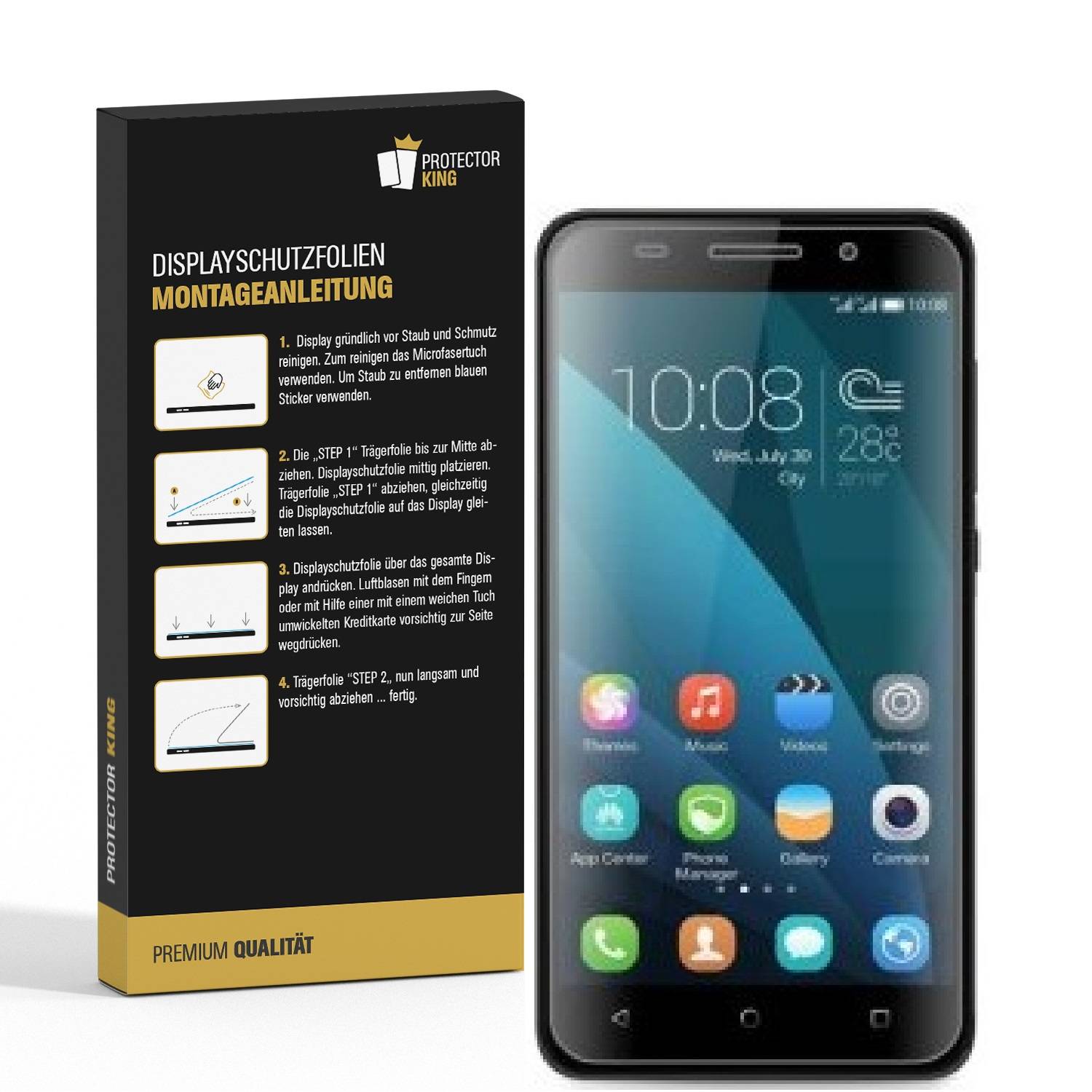 4x Displayschutzfolie für Huawei Honor 4X ANTI-REFLEX Displayfolie MATT