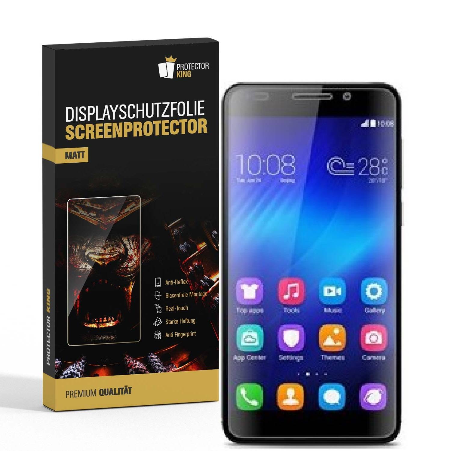 6x Displayschutzfolie für Huawei Honor 6 ANTI-REFLEX Displayfolie MATT