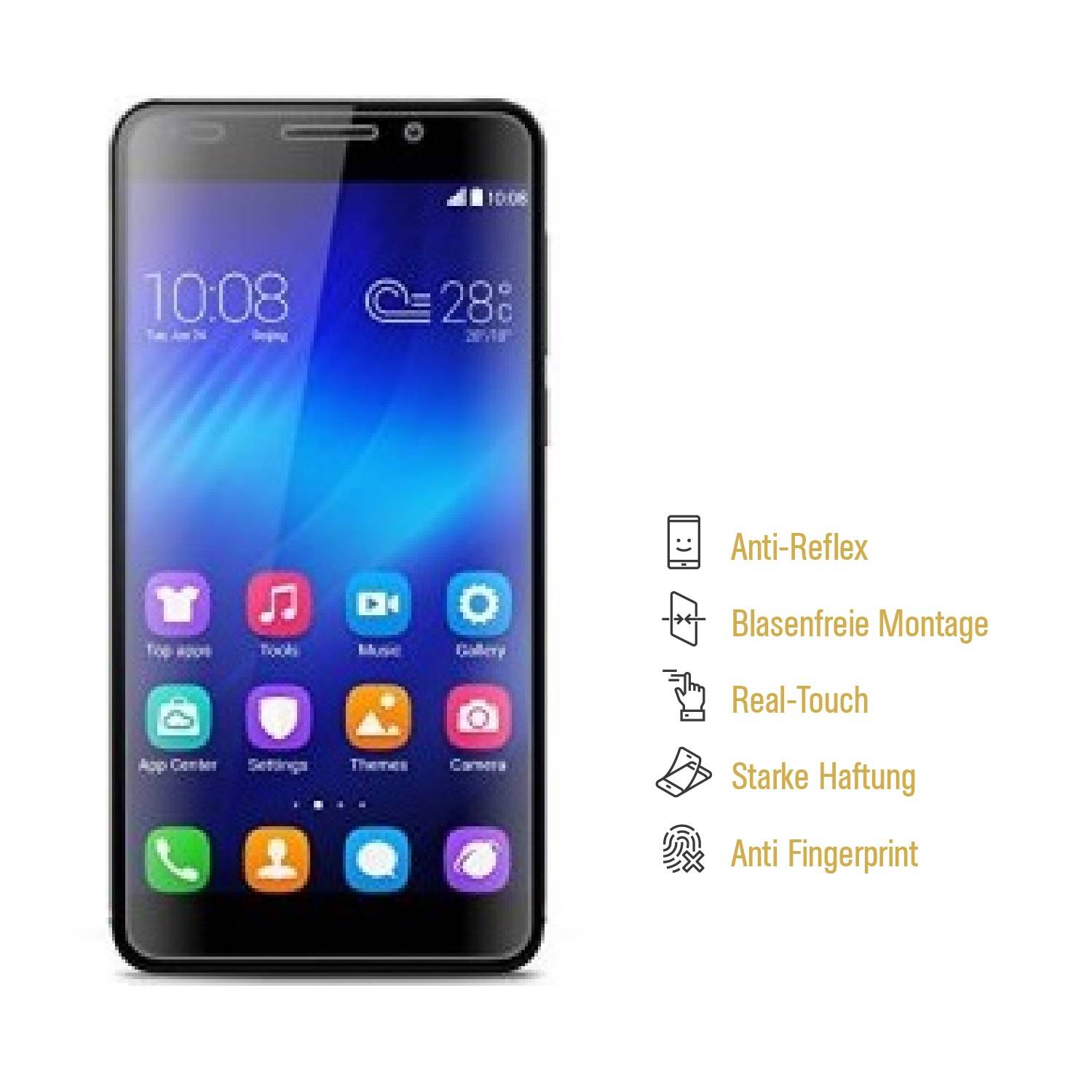 6x Displayschutzfolie für Huawei Honor 6 ANTI-REFLEX Displayfolie MATT
