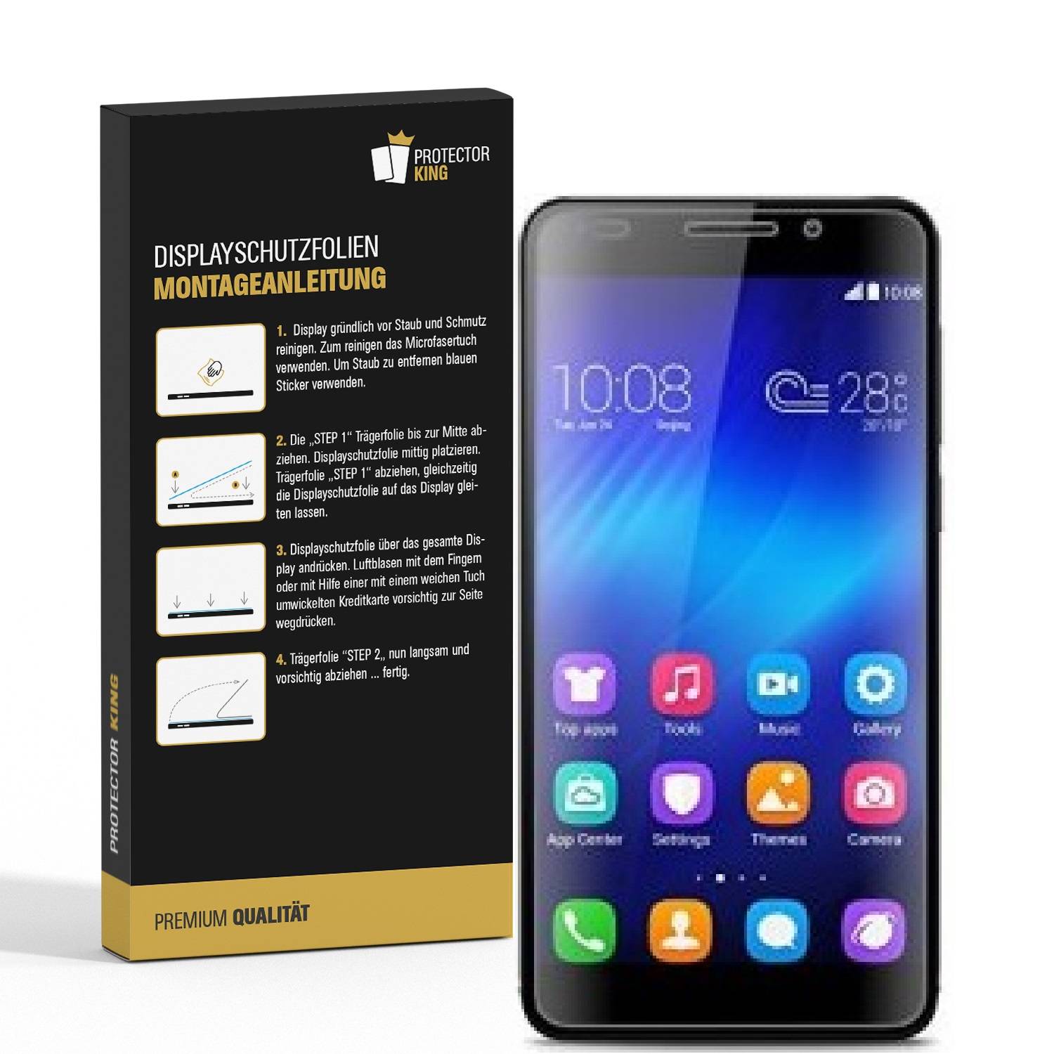 3x Panzerfolie für Huawei Honor 6 ANTI-SCHOCK Displayschutzfolie HD ULTRA KLAR