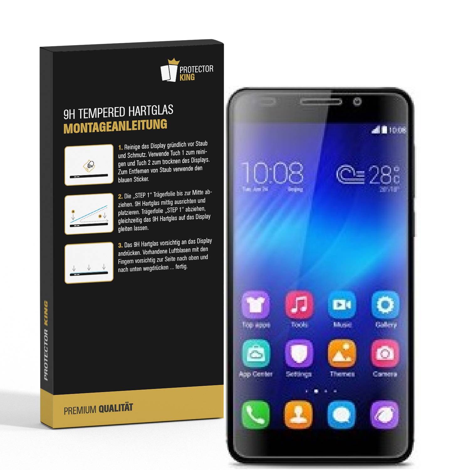 3x 9H Hartglas für Huawei Honor 6 Panzerfolie Schutzglas Displayfolie HD KLAR Panzerglas Schutzfolie