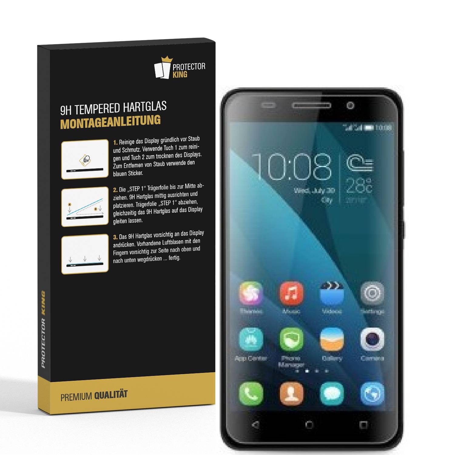 2x 9H Hartglasfolie für Huawei Honor 4X Panzerfolie Displayschutzfolie HD KLAR Panzerglas Schutzfolie