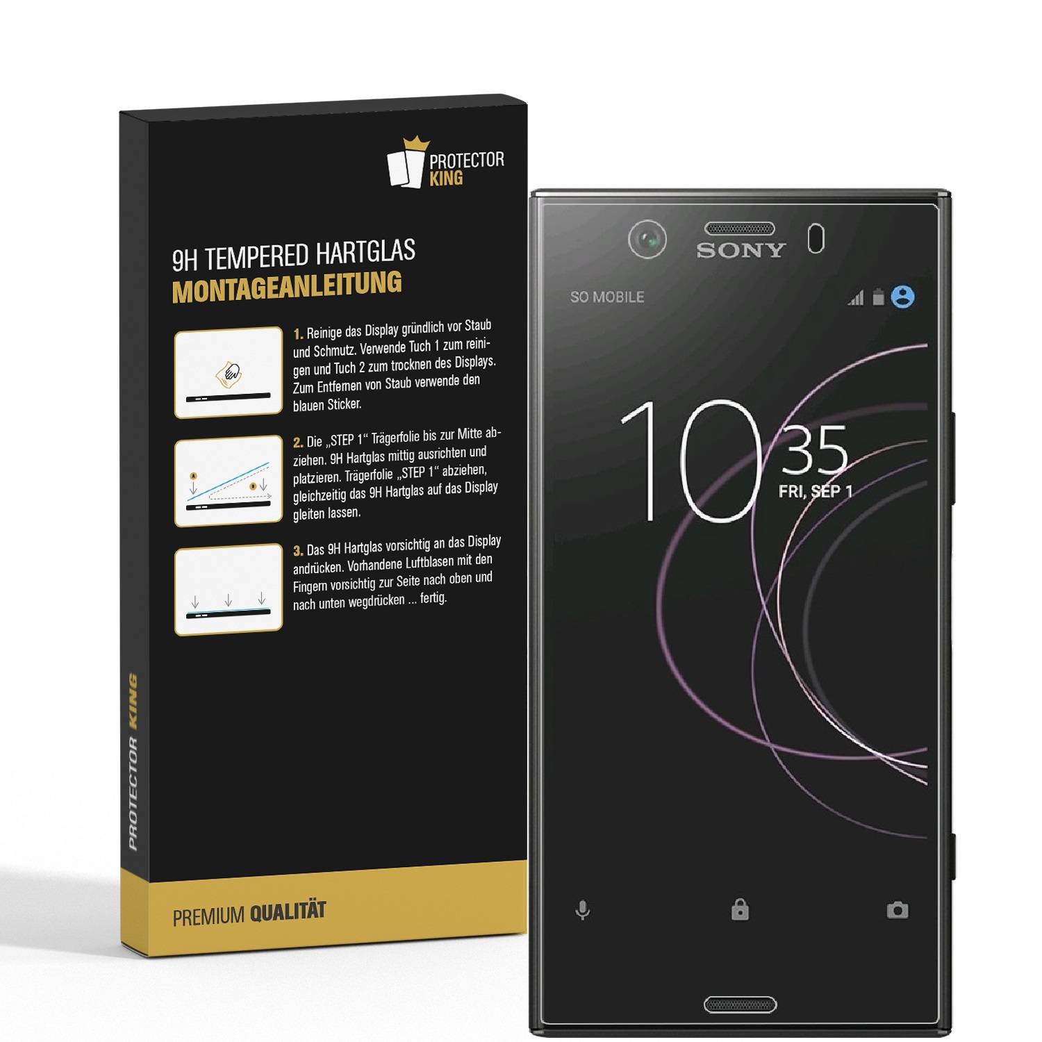 2x 9H Hartglas für Sony Xperia XZ Premium Displayschutz Schutzfolie HD KLAR Panzerglas Schutzglas Glasfolie