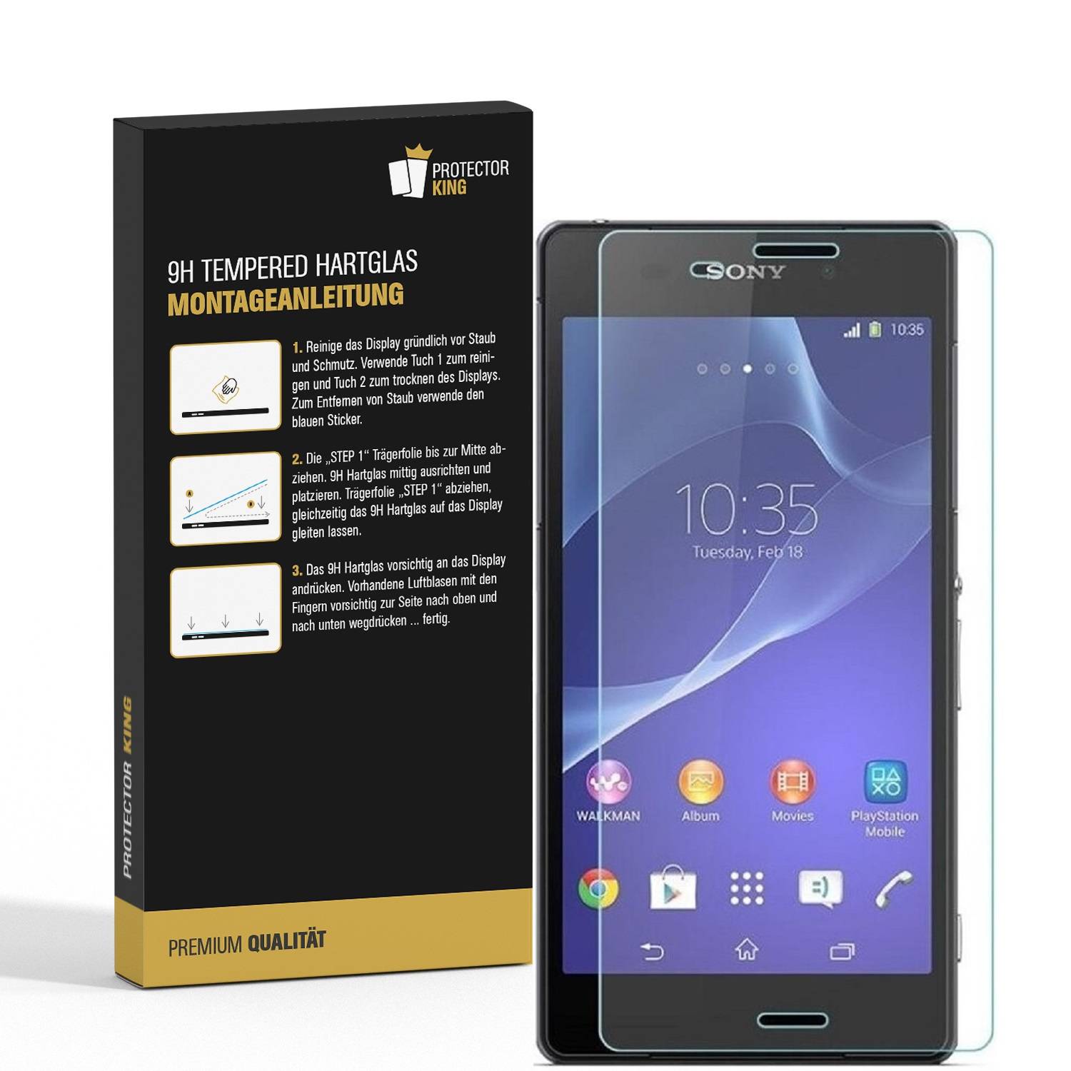 3x 9H Hartglas für Sony Xperia Z4 Panzerfolie Displayschutz Schutzglas HD KLAR Panzerglas Schutzfolie Displayglas Glasfolie