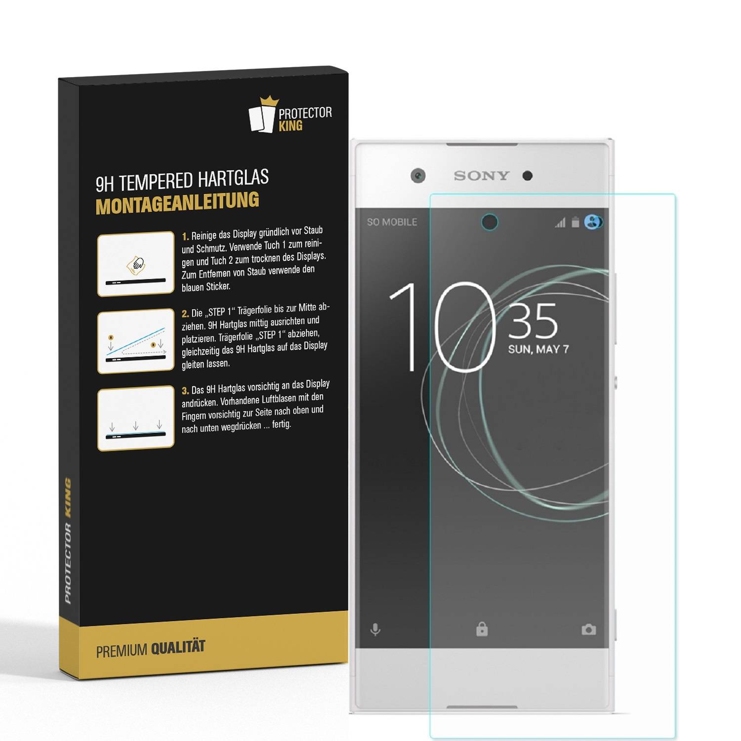 2x 9H Hartglas für Sony Xperia XA1 Panzerfolie Displayschutz Schutzglas KLAR Panzerglas Schutzfolie