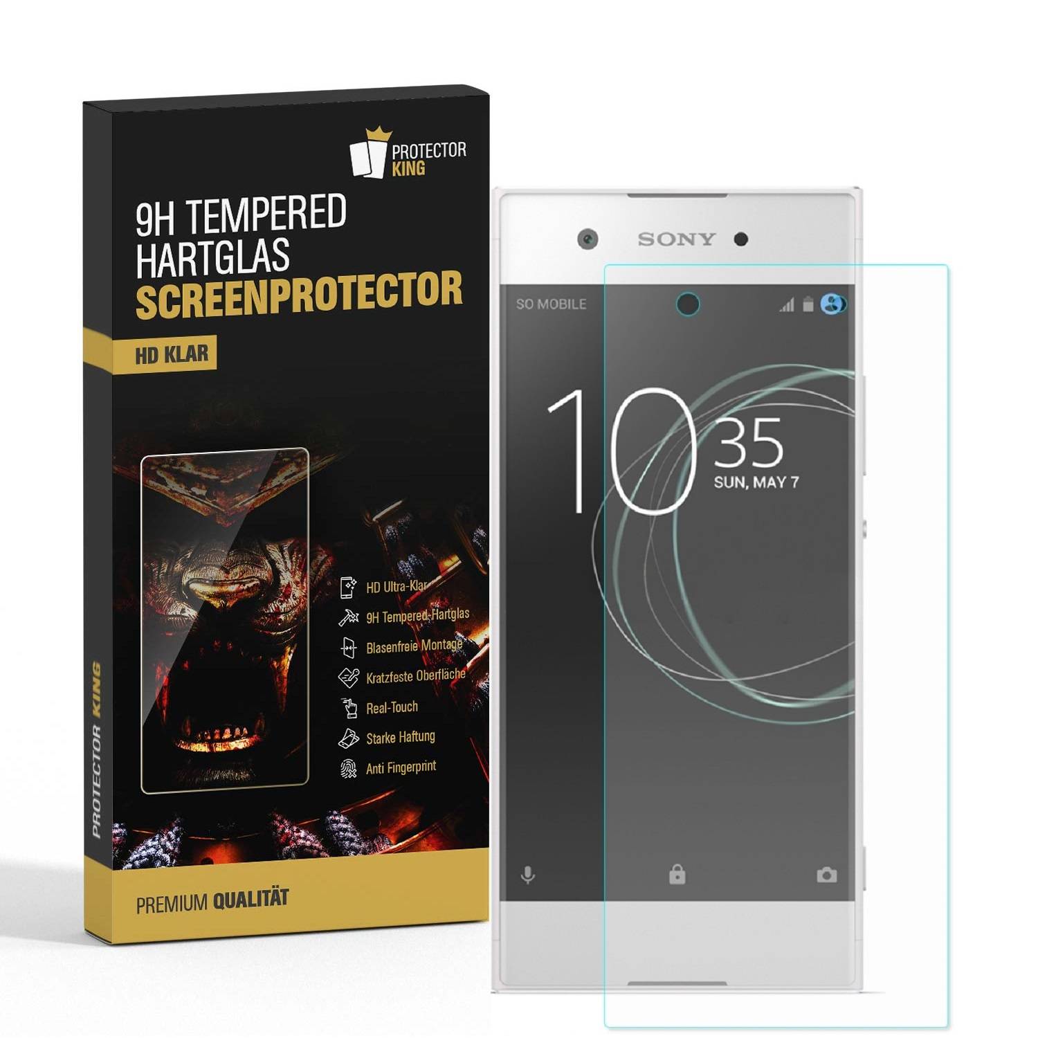 6x 9H Hartglas für Sony Xperia XA1 Plus Panzerfolie Displayschutz Schutzglas KLAR Panzerglas Schutzfolie