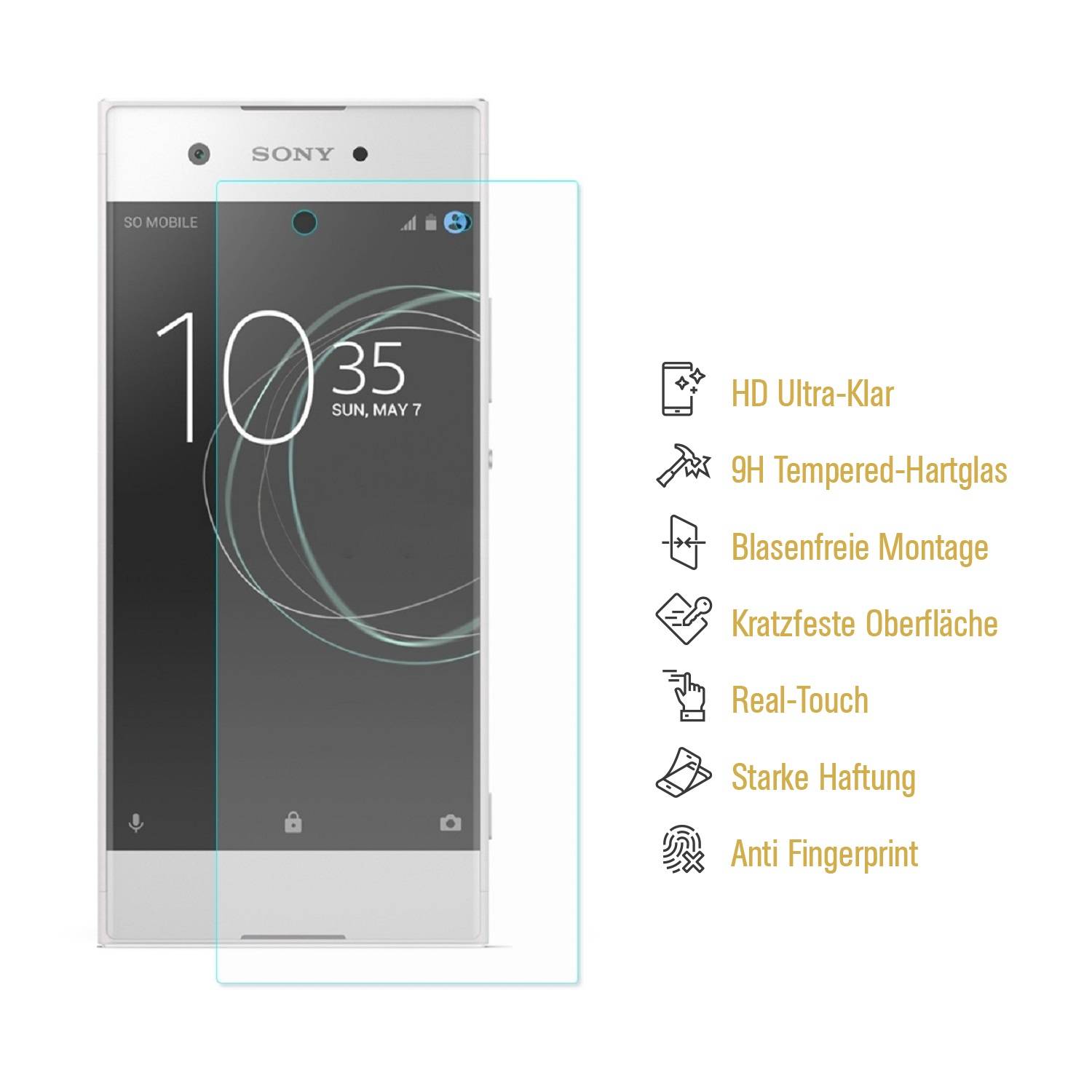 2x 9H Hartglas für Sony Xperia XA1 Plus Panzerfolie Displayschutz Schutzglas KLAR Panzerglas Schutzfolie