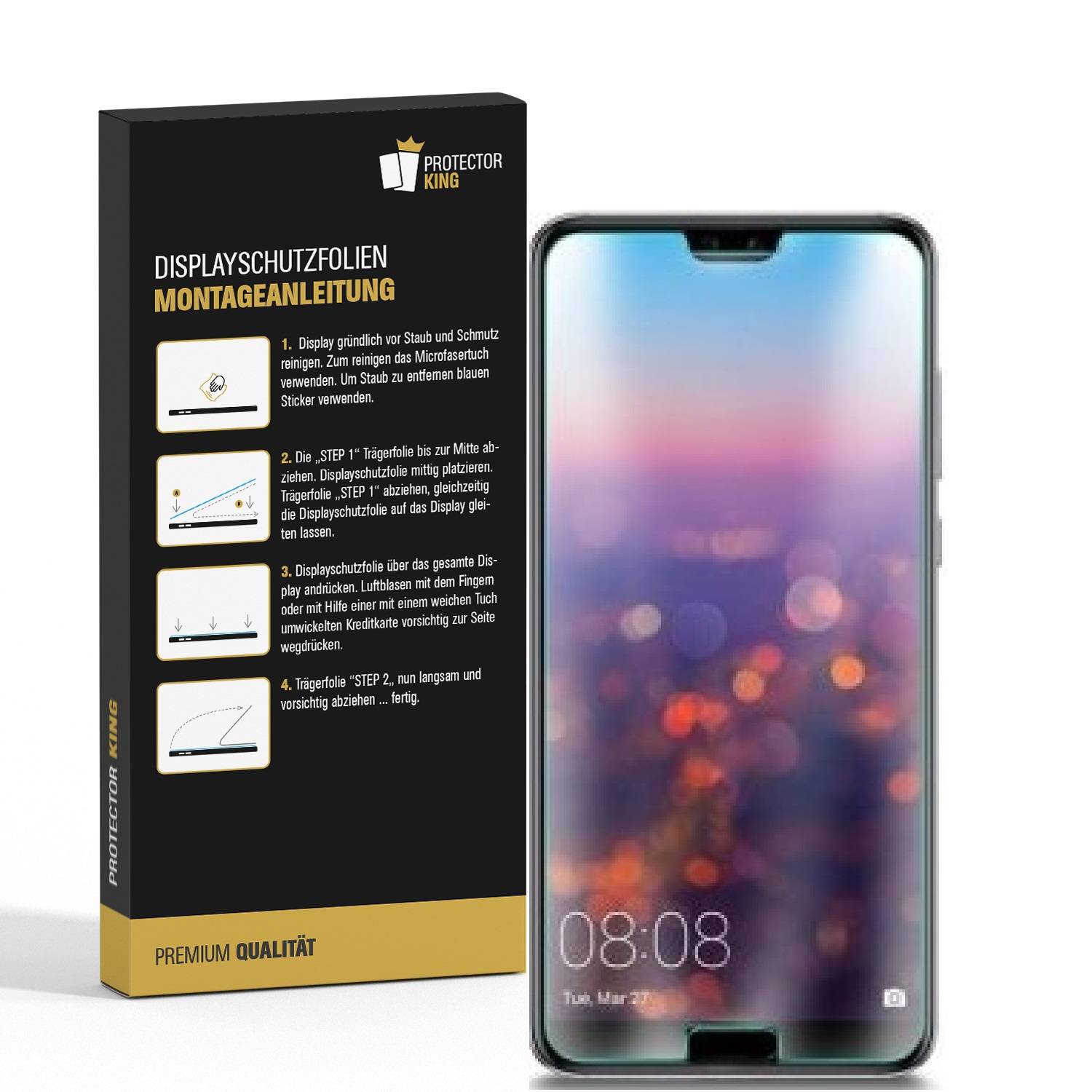 6x Panzerfolie für Huawei Honor 10 ANTI-SCHOCK Displayschutzfolie HD ULTRA KLAR