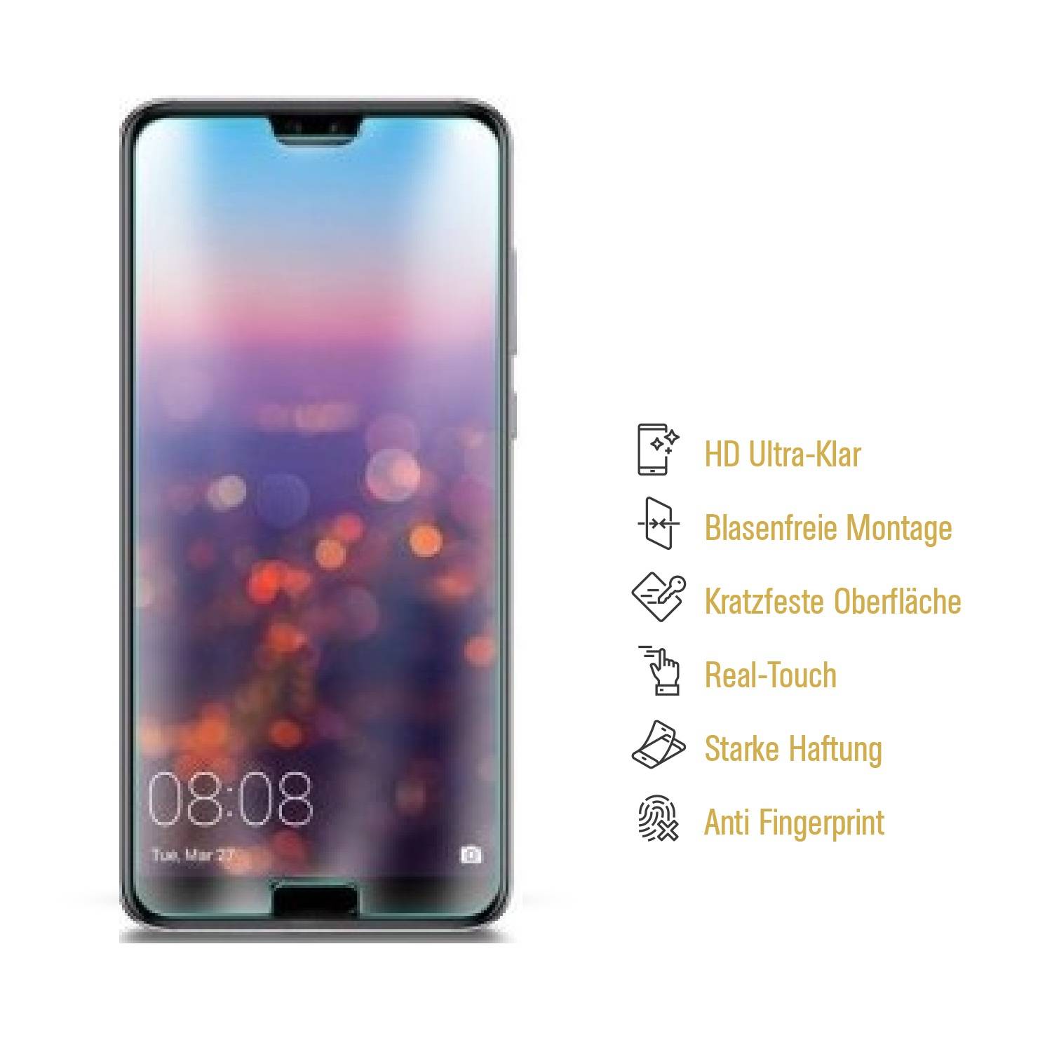 6x Panzerfolie für Huawei Honor 10 ANTI-SCHOCK Displayschutzfolie HD ULTRA KLAR
