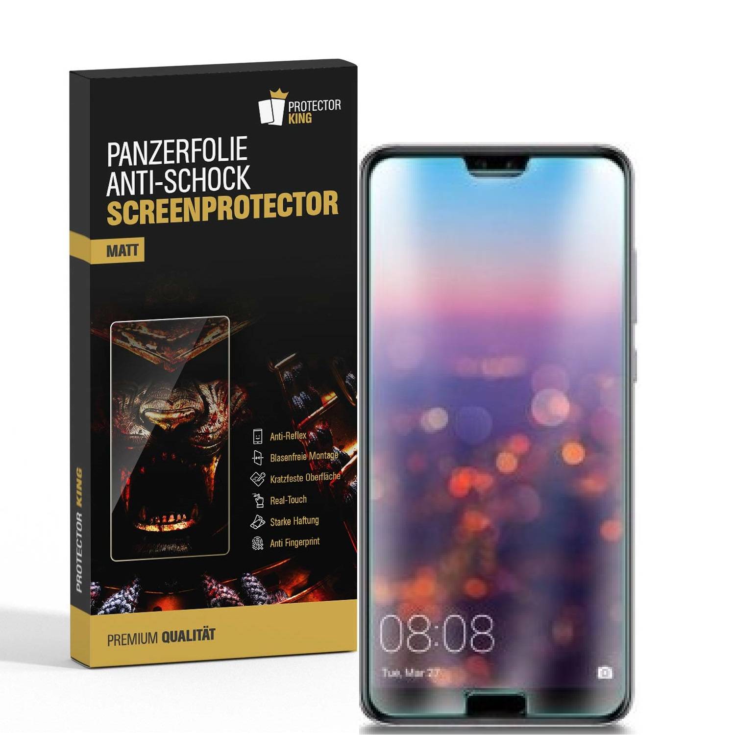 3x Panzerfolie für Huawei Honor 10 ANTI-SCHOCK Displayschutzfolie Folie MATT