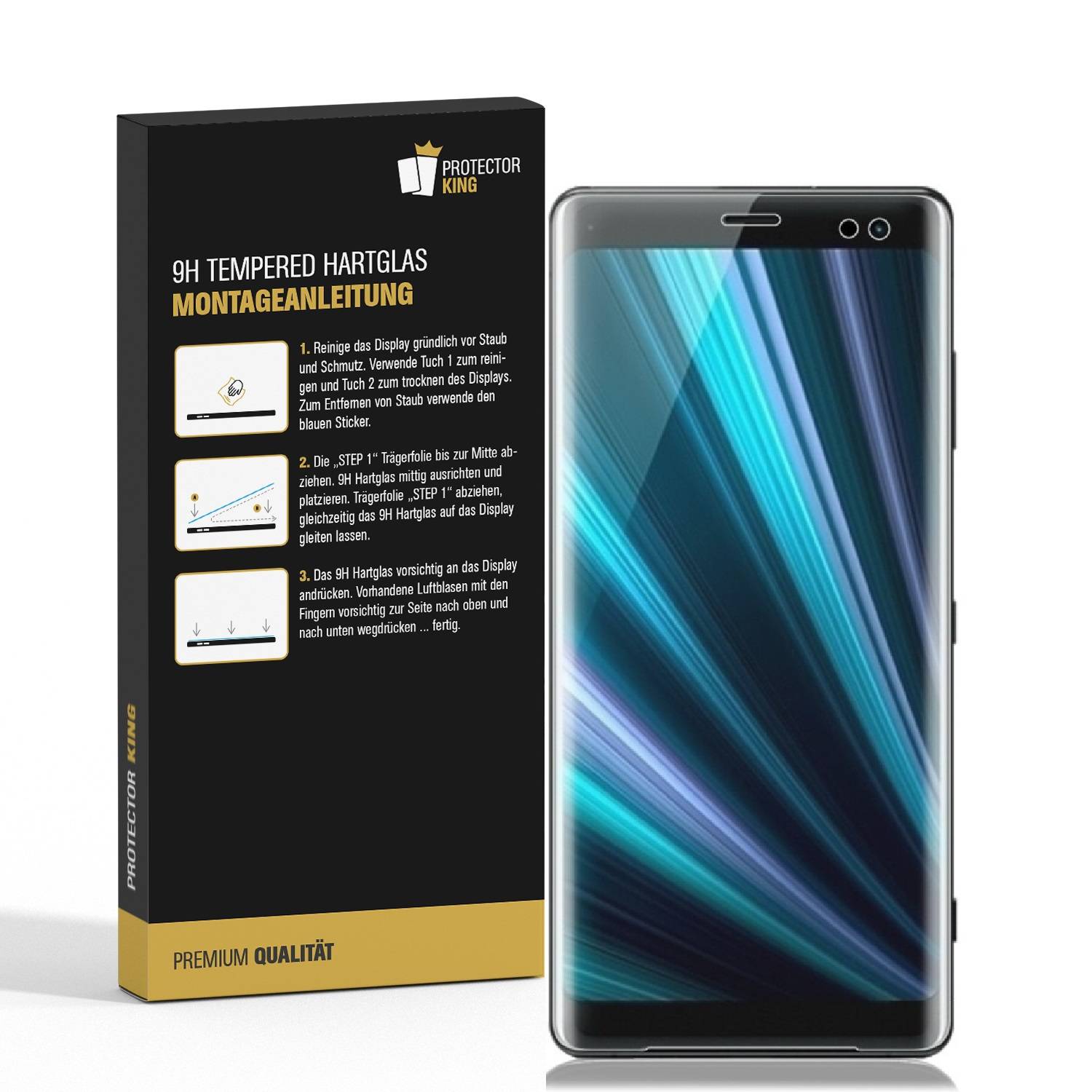 4x 9H Hartglas für Sony Xperia XZ3 FULL CURVED Panzerfolie Displayschutz HD KLAR Panzerglas Schutzglas Schutzfolie