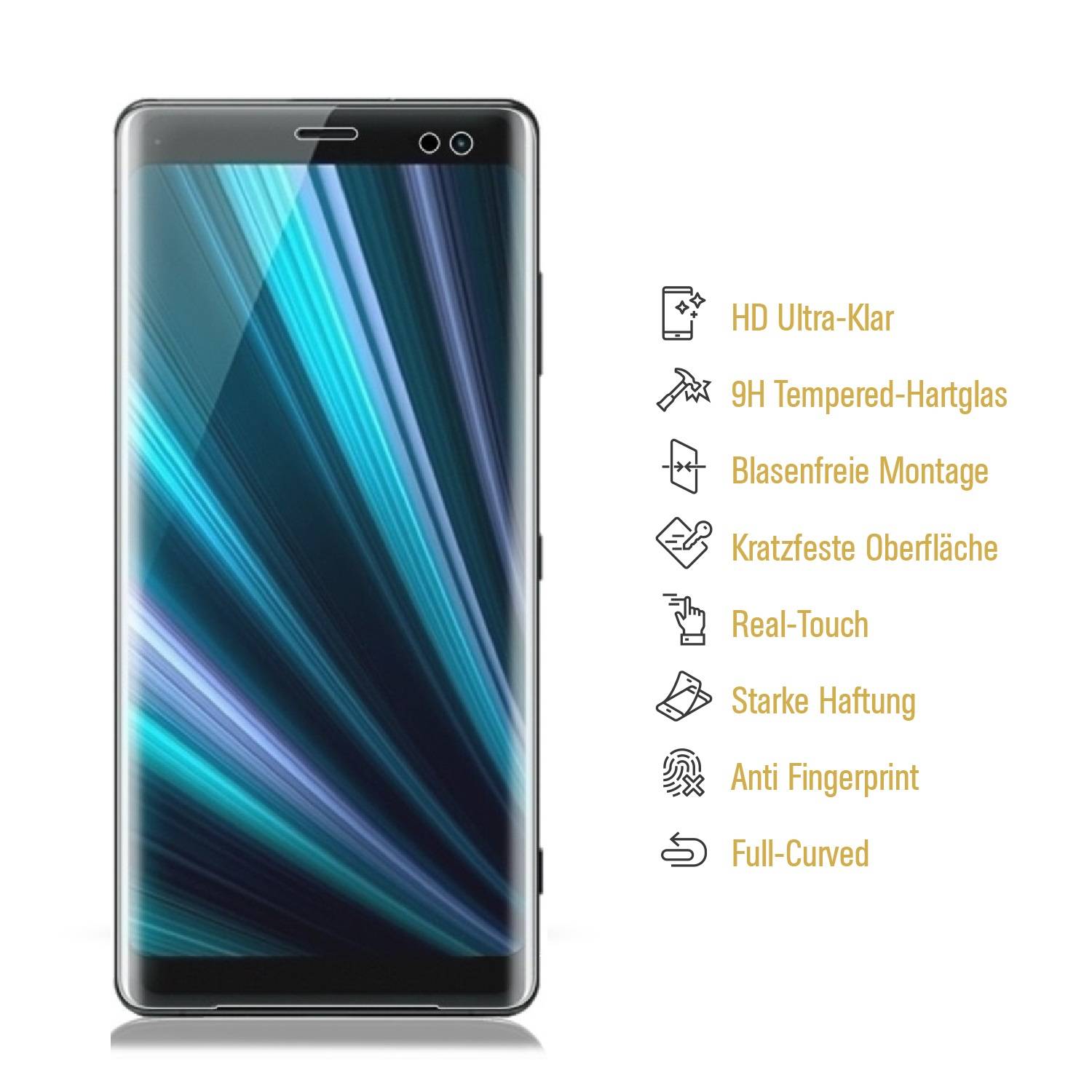 4x 9H Hartglas für Sony Xperia XZ3 FULL CURVED Panzerfolie Displayschutz HD KLAR Panzerglas Schutzglas Schutzfolie