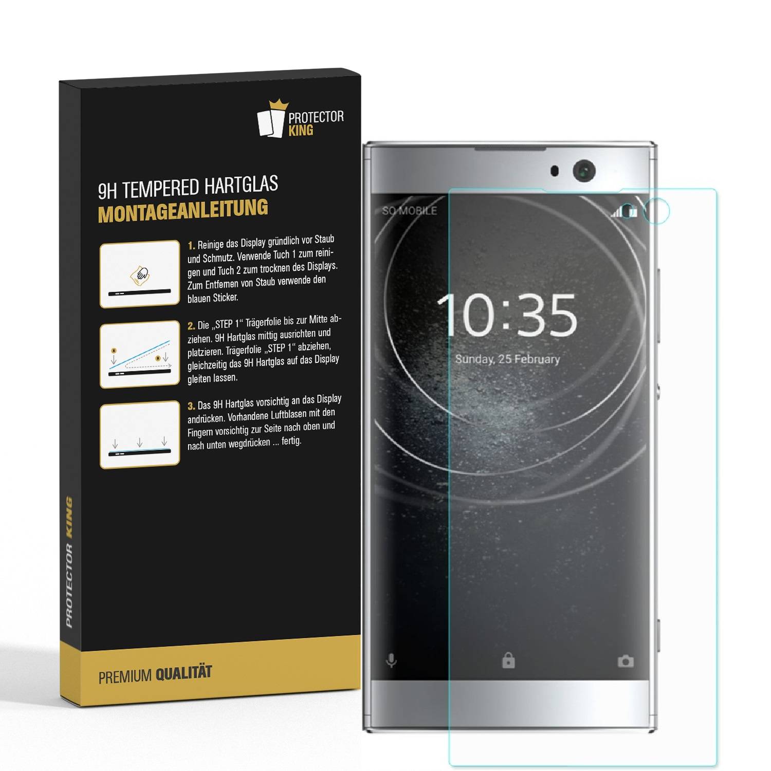 1x 9H Hartglas für Sony Xperia XA2 Panzerfolie Displayschutz Schutzglas KLAR Panzerglas Schutzfolie