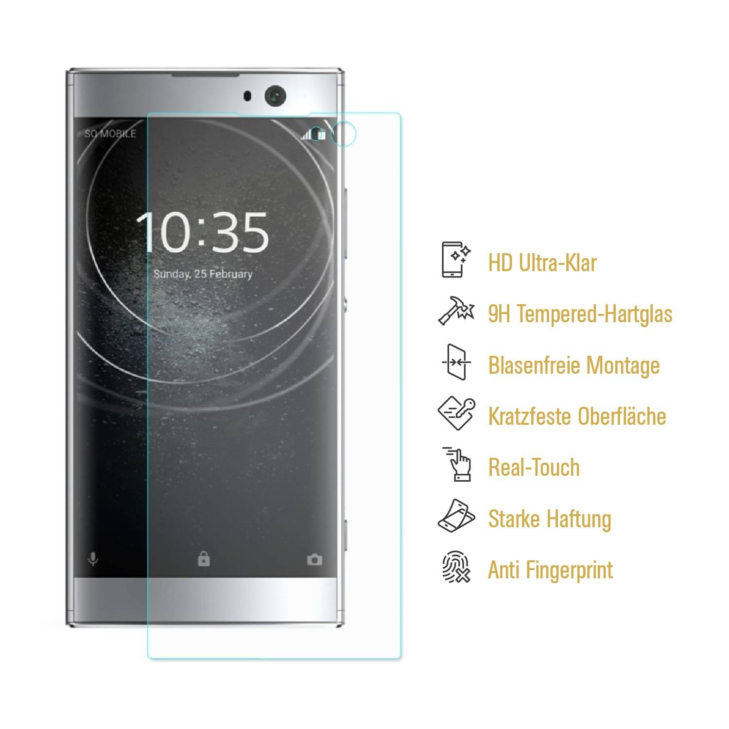 1x 9H Hartglas für Sony Xperia XA2 Panzerfolie Displayschutz Schutzglas KLAR Panzerglas Schutzfolie