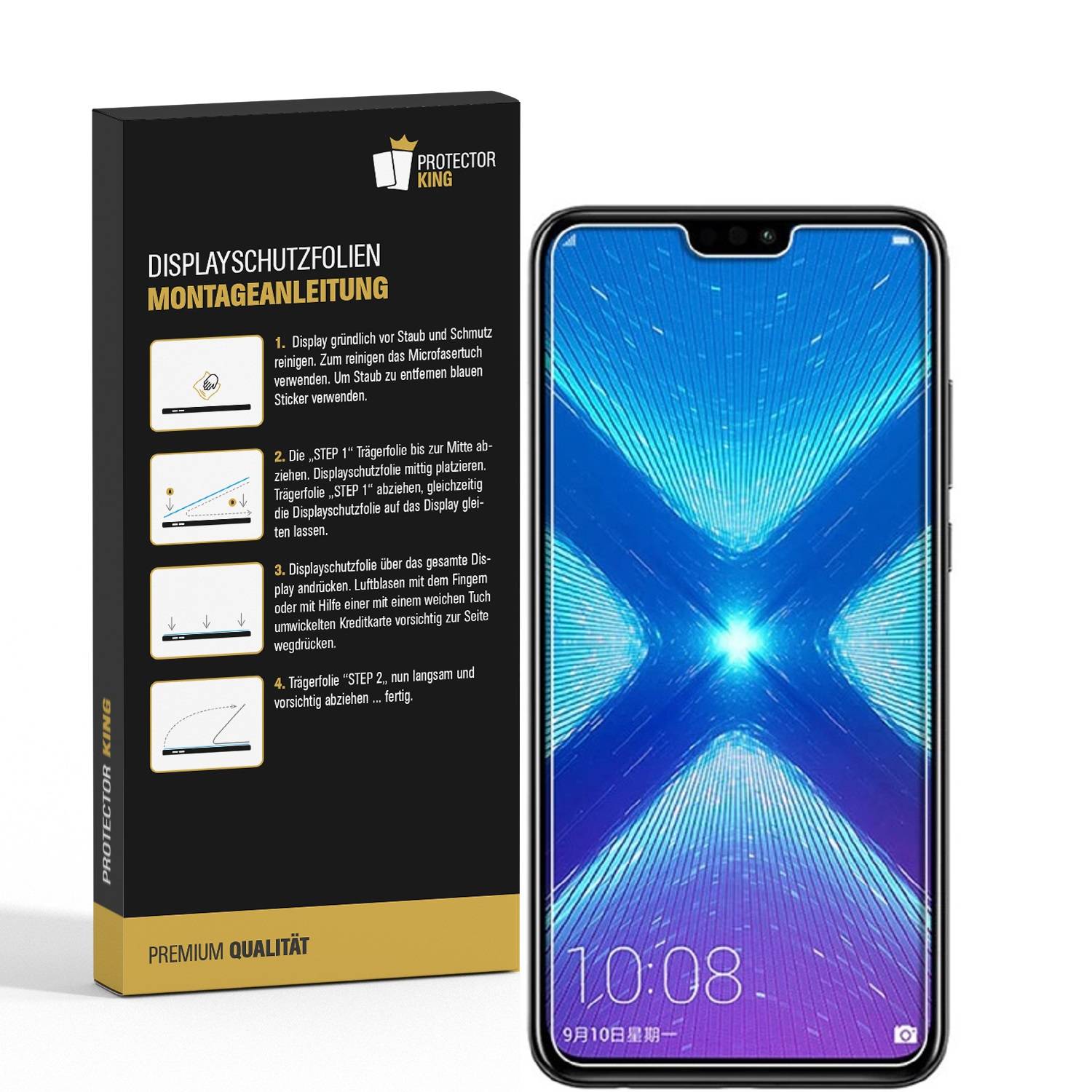 4x Displayschutzfolie für Huawei Honor 8X ANTI-REFLEX Displayfolie MATT