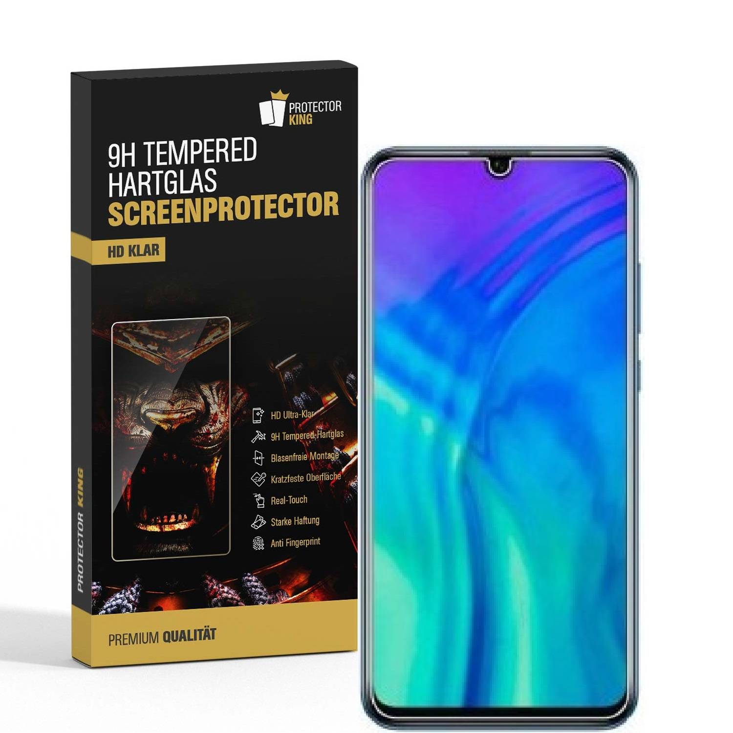 6x 9H Hartglasfolie für Huawei Honor 20 Lite Panzerfolie Displayschutzfolie KLAR