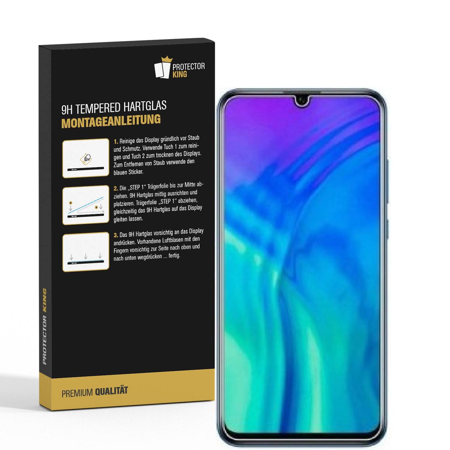 4x 9H Hartglasfolie für Huawei Honor 20 Lite Panzerfolie Displayschutzfolie KLAR Panzerglas Schutzfolie