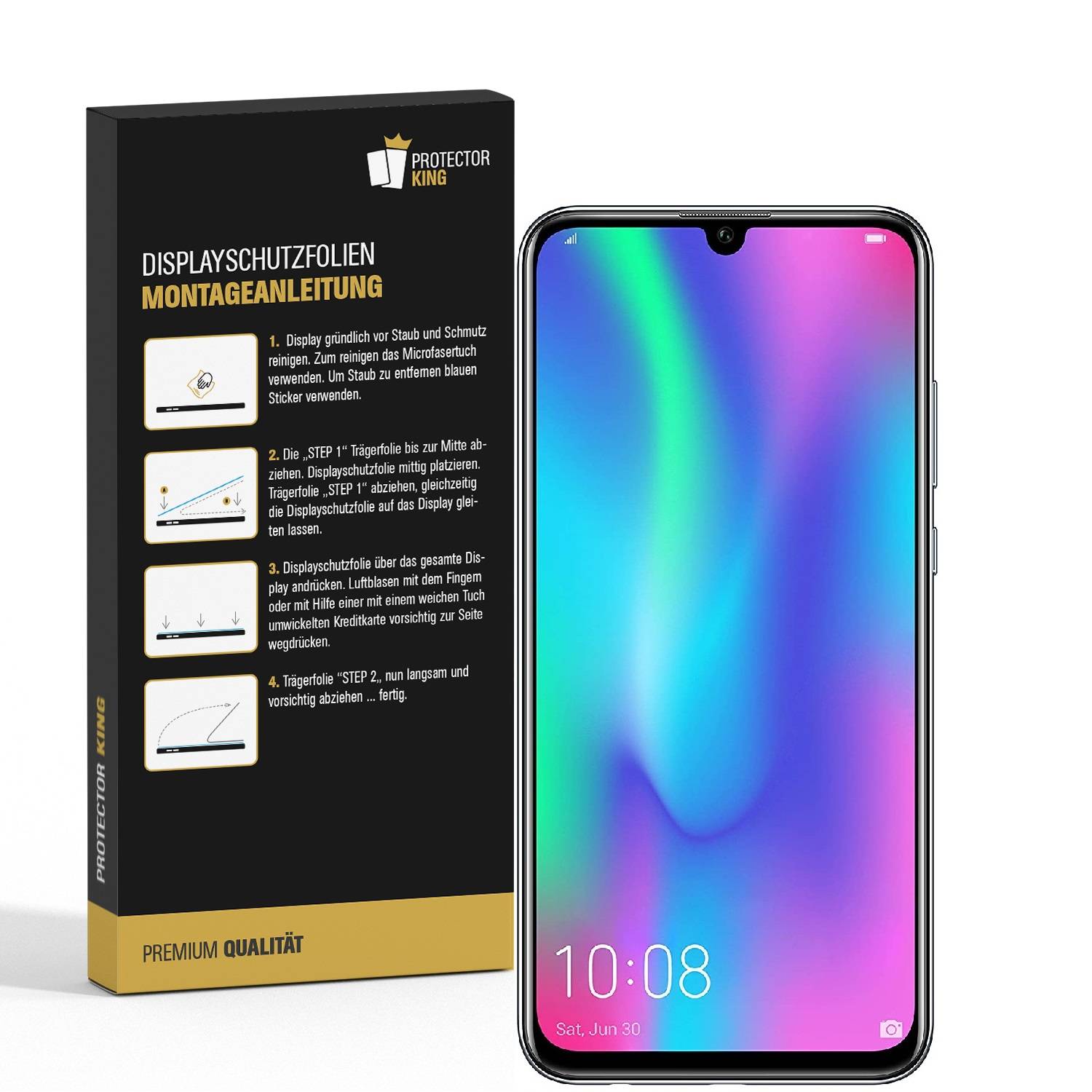 2x Displayschutzfolie für Huawei Honor 10 Lite Displayfolie Displayfolie HD KLAR