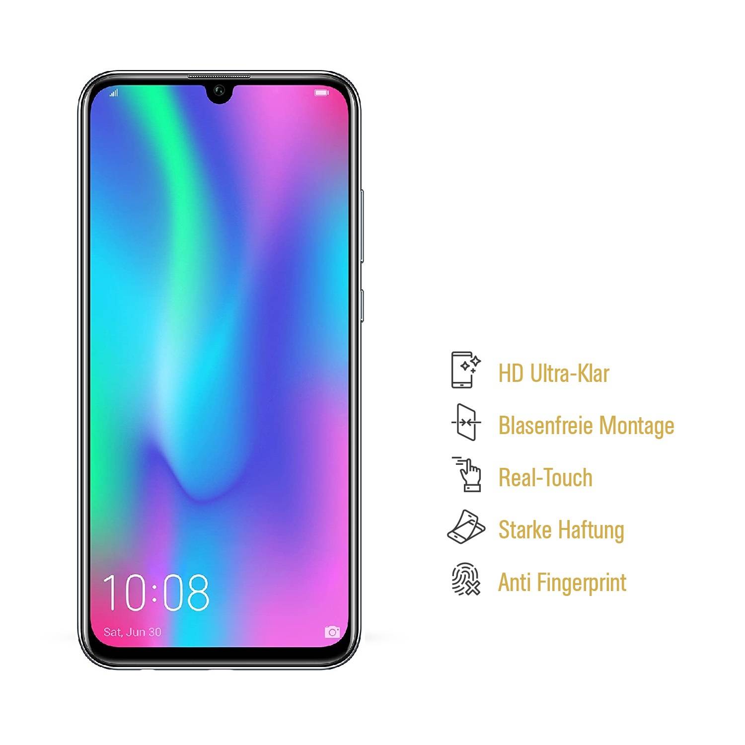 2x Displayschutzfolie für Huawei Honor 10 Lite Displayfolie Displayfolie HD KLAR