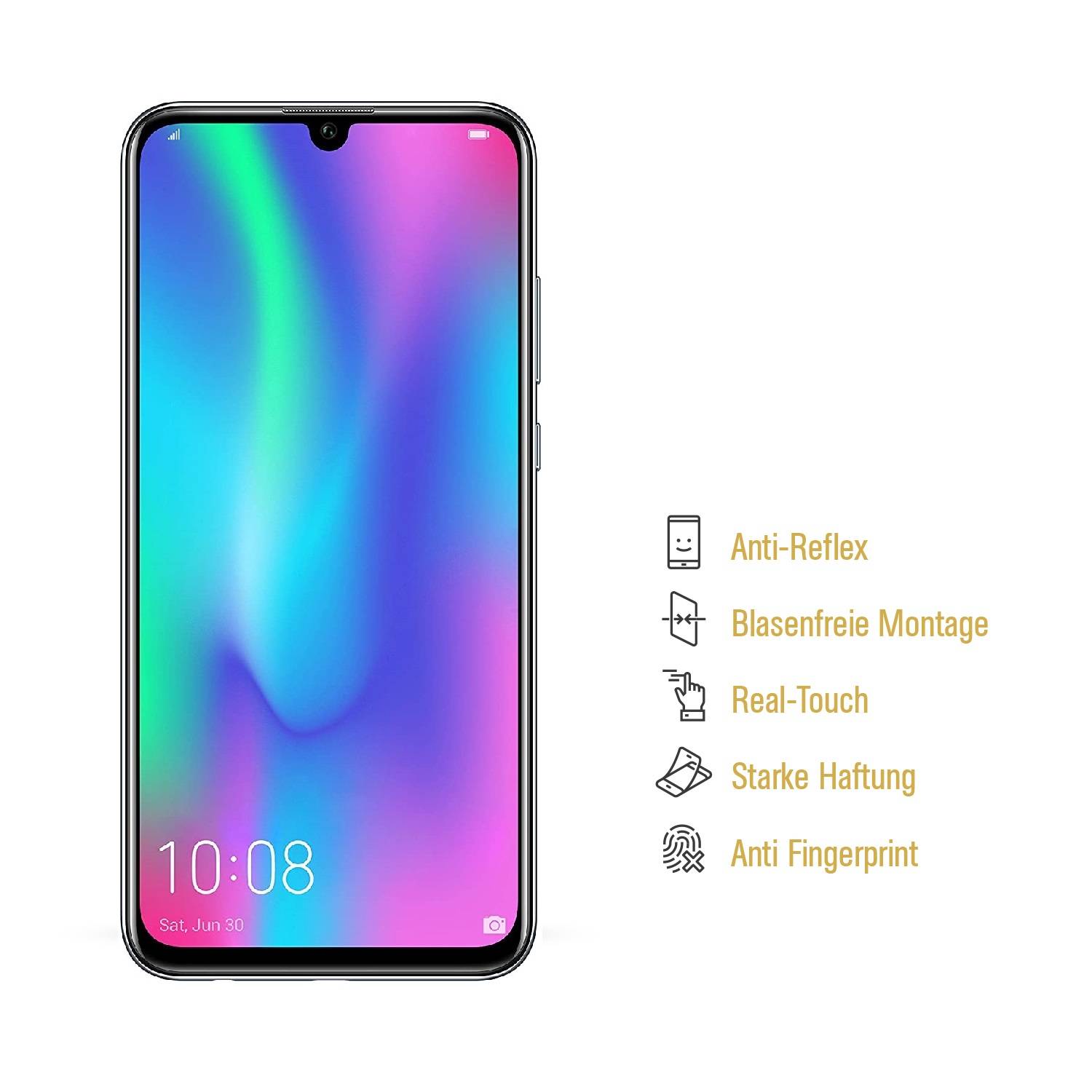4x Displayschutzfolie für Huawei Honor 10 Lite ANTI-REFLEX Displayfolie MATT