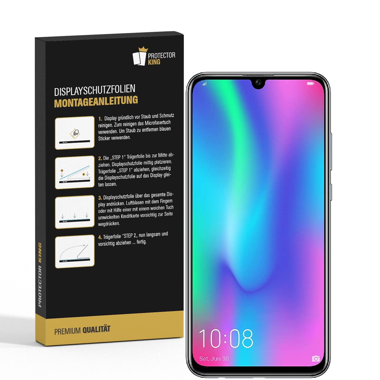 3x Panzerfolie für Huawei Honor 10 Lite ANTI-SCHOCK Displayschutzfolie MATT