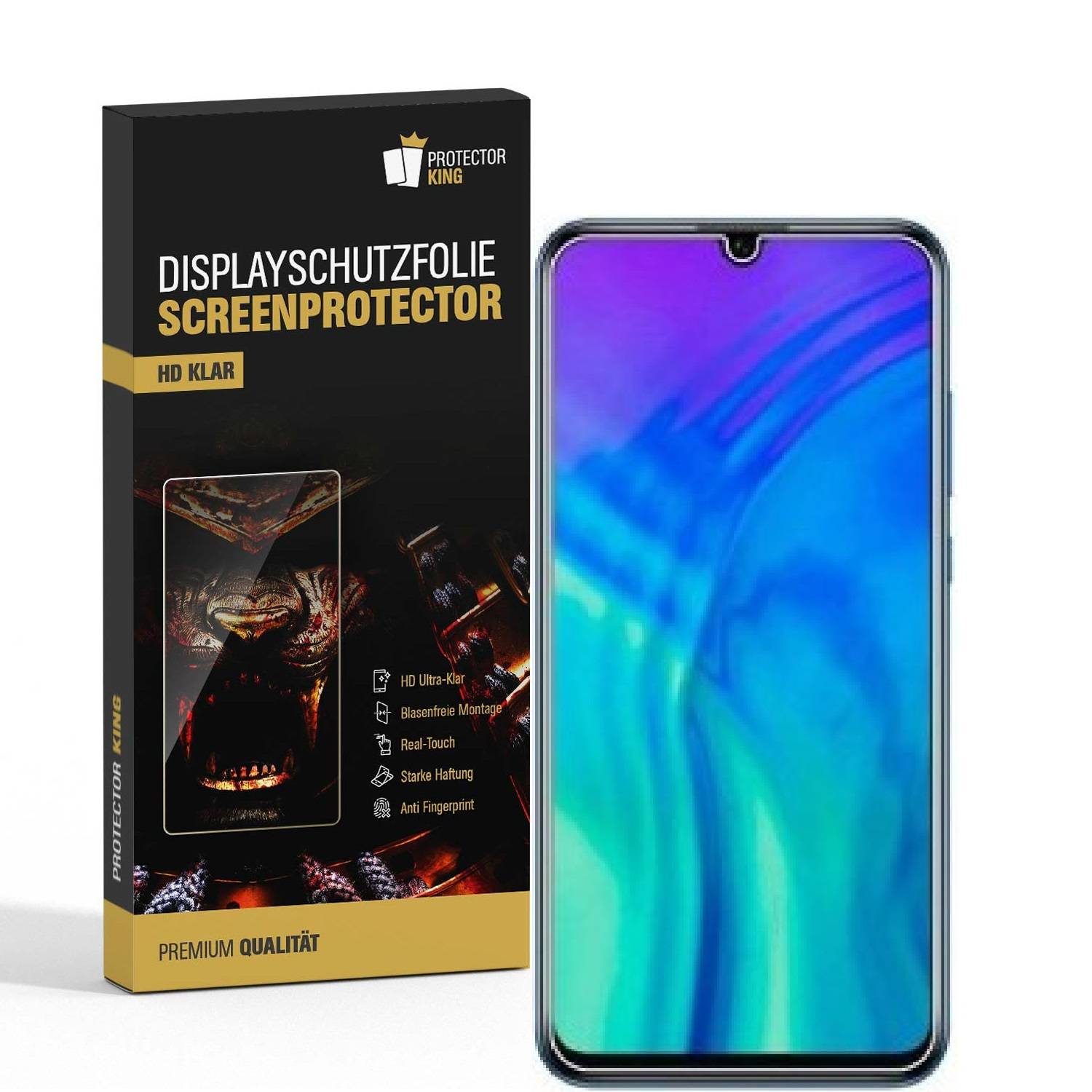 6x Displayschutzfolie für Huawei Honor 20 Lite Displayfolie Schutzfolie HD KLAR