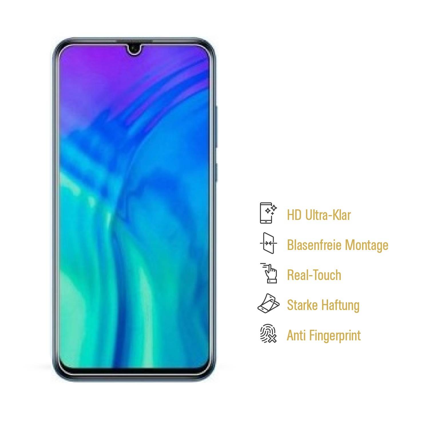 2x Displayschutzfolie für Huawei Honor 20 Lite Displayfolie Schutzfolie HD KLAR