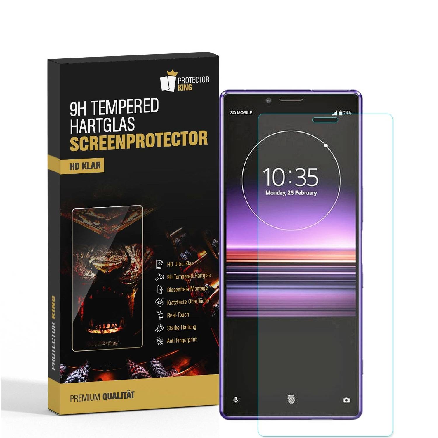 3x 9H Panzerglas für Sony Xperia 1 HD KLAR echtes Tempered Glass Displayschutz Schutzfolie Schutzglas Screen-Protector