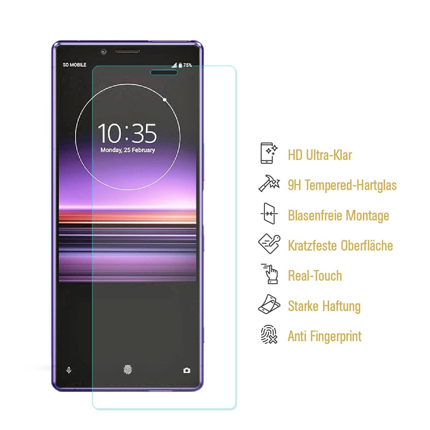 1x 9H Hartglas für Sony Xperia XZ4 Panzerfolie Displayschutz Schutzfolie HD KLAR Panzerglas Schutzglas Glasfolie
