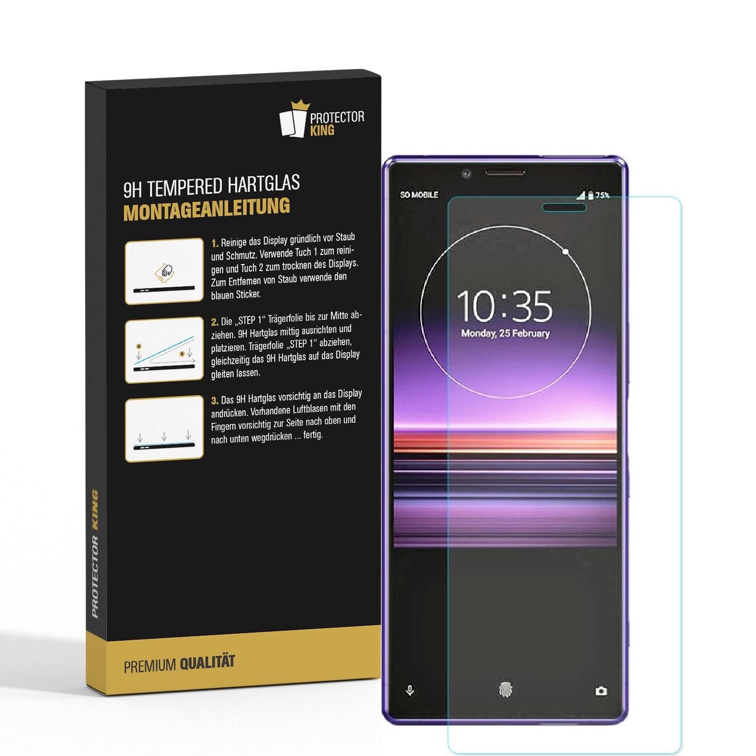 1x 9H Hartglas für Sony Xperia XZ4 Panzerfolie Displayschutz Schutzfolie HD KLAR Panzerglas Schutzglas Glasfolie