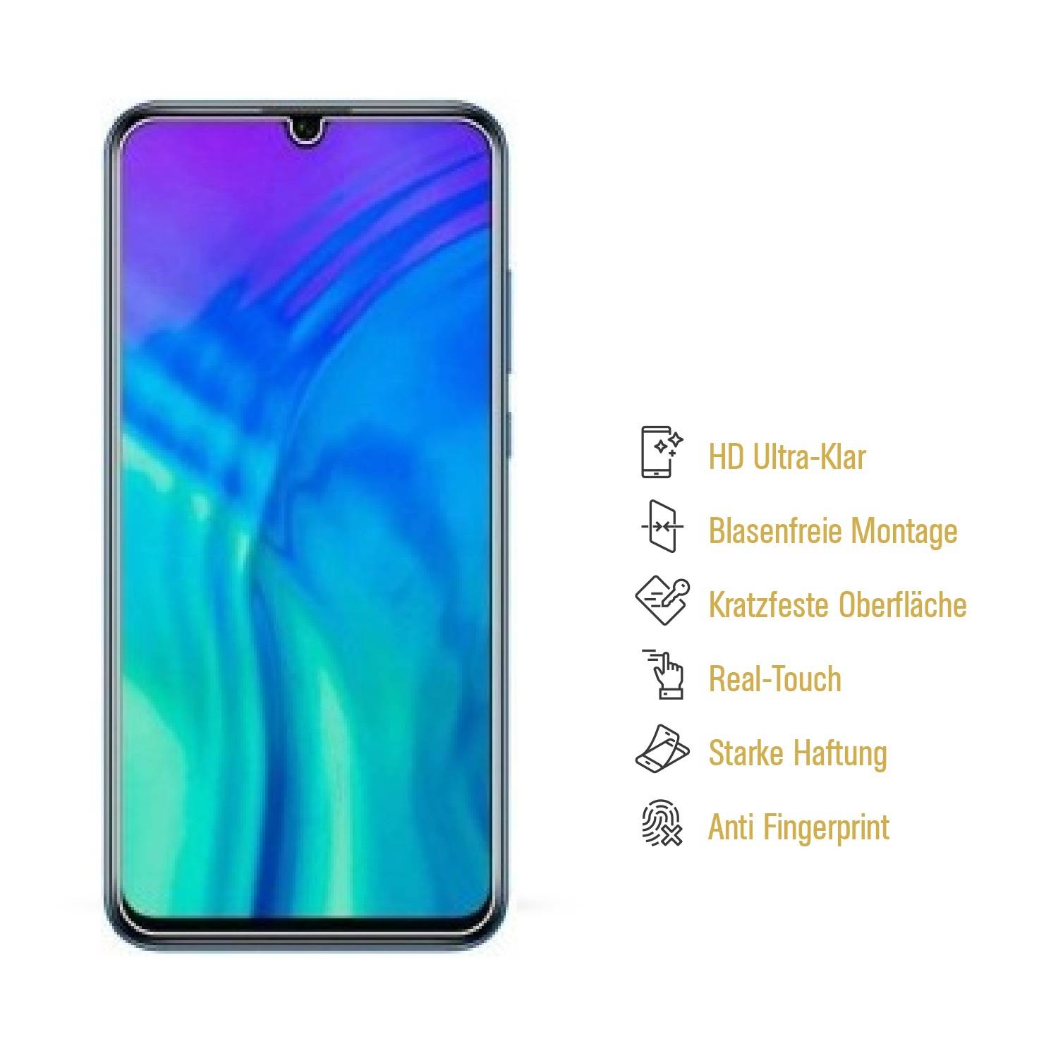 4x Panzerfolie für Huawei Honor 20 Lite ANTI-SCHOCK Displayschutzfolie HD KLAR