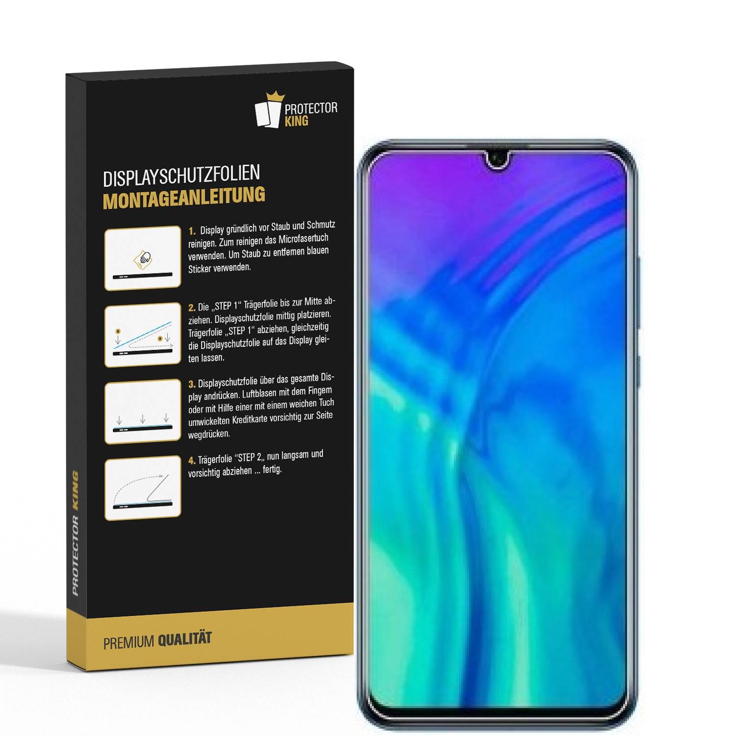 4x Panzerfolie für Huawei Honor 20 Lite ANTI-SCHOCK Displayschutzfolie MATT