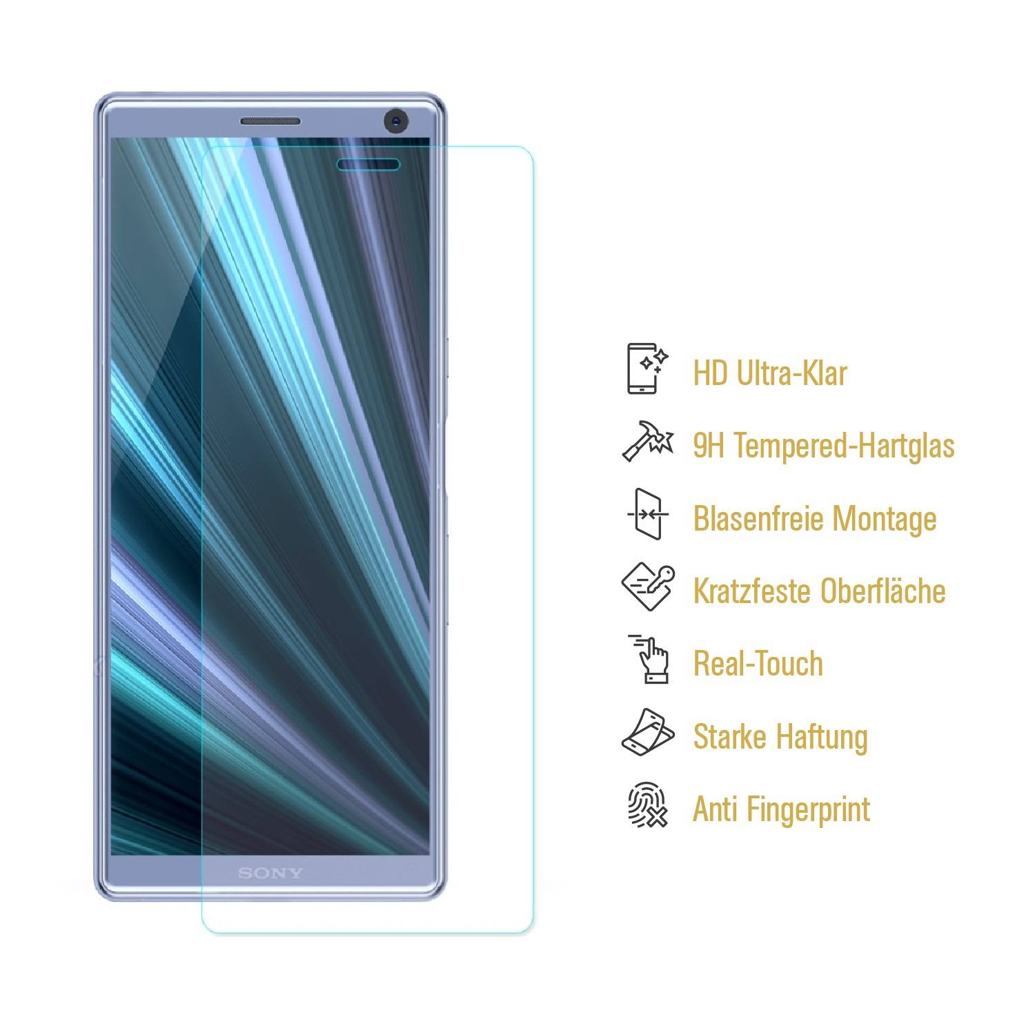 3x 9H Hartglas für Sony Xperia 10 Plus Panzerfolie Displayschutz Schutzglas KLAR Panzerglas Schutzfolie