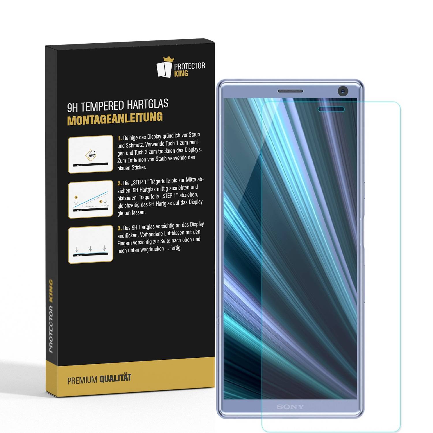 3x 9H Hartglas für Sony Xperia 10 Plus Panzerfolie Displayschutz Schutzglas KLAR Panzerglas Schutzfolie