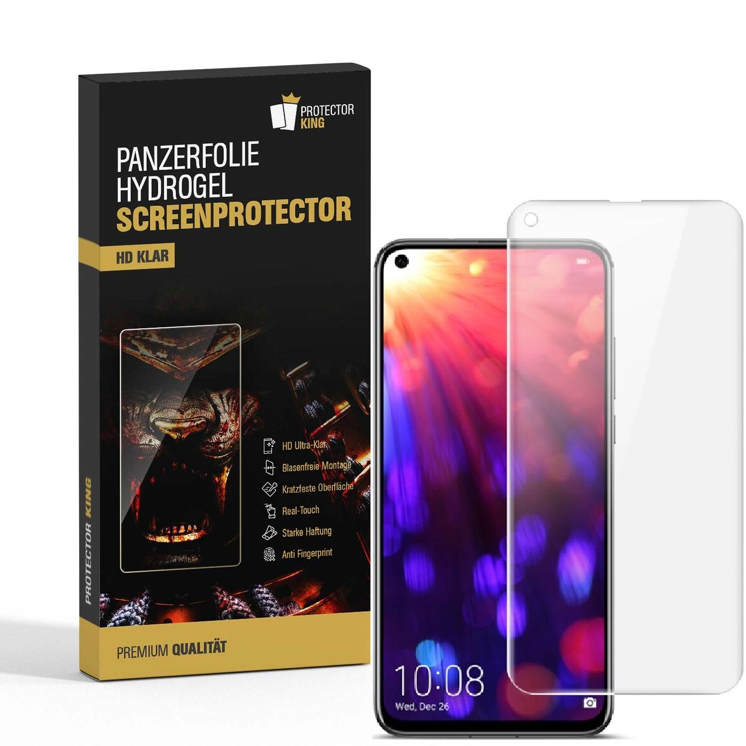 4x Hydropanzerglas für Huawei Honor View 20 HD KLAR FLEXIBLER Displayschutz Schutzglas Hydrogelglas Displayglas Glasfolie Hybridschutzglas
