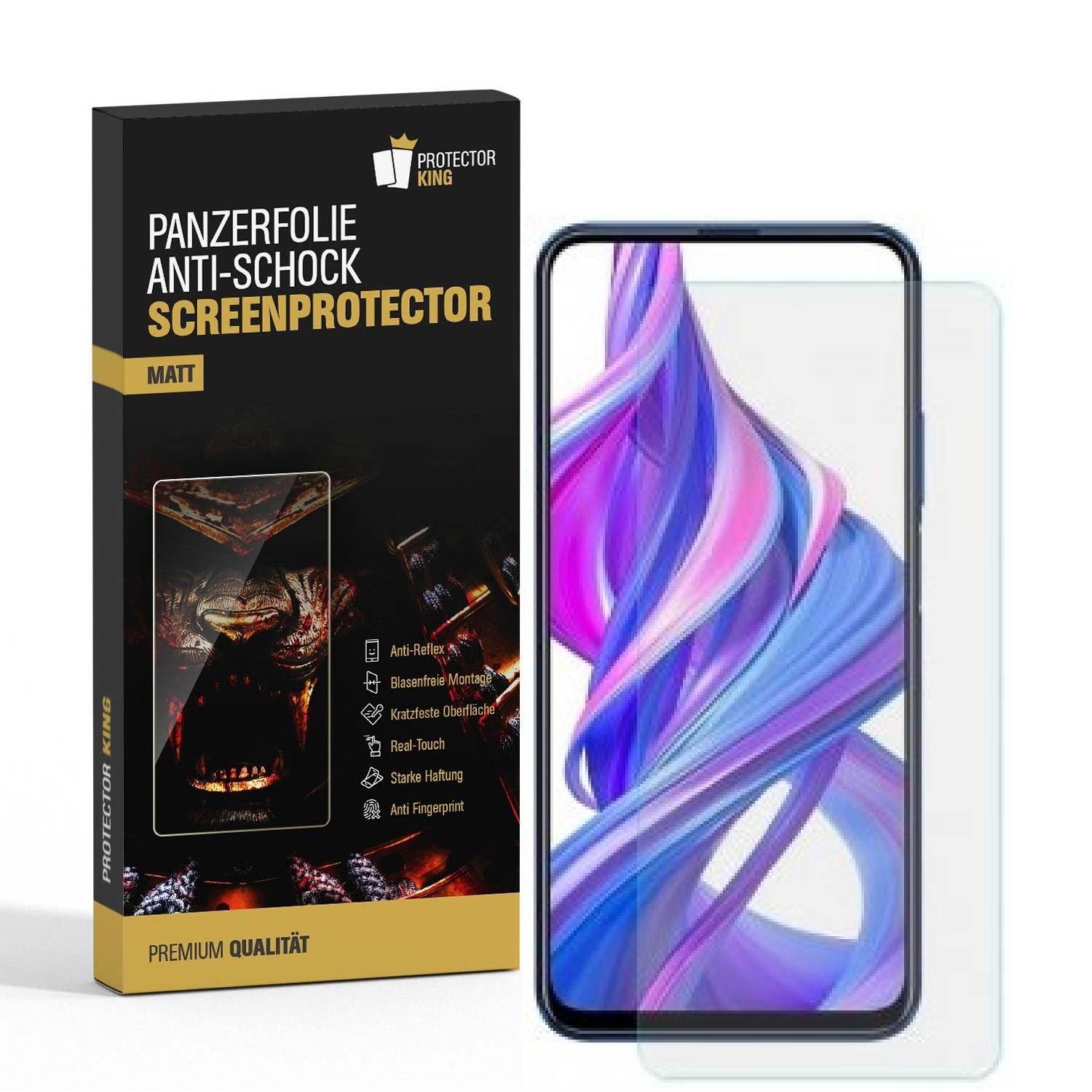 4x Panzerfolie für Huawei Honor 9X ANTI-SCHOCK Displayschutz Displayfolie MATT
