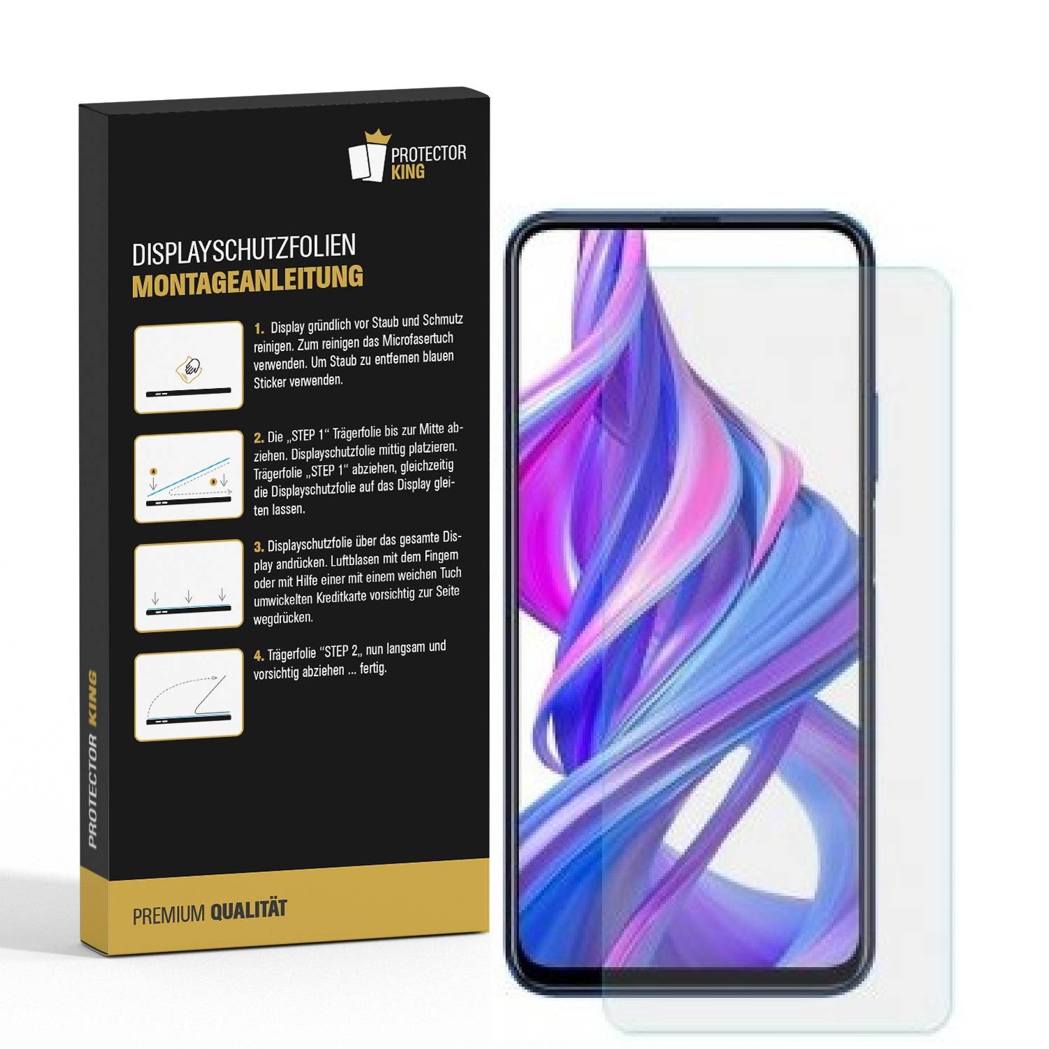 3x Displayschutzfolie für Huawei Honor 9X Displayfolie HD KLAR