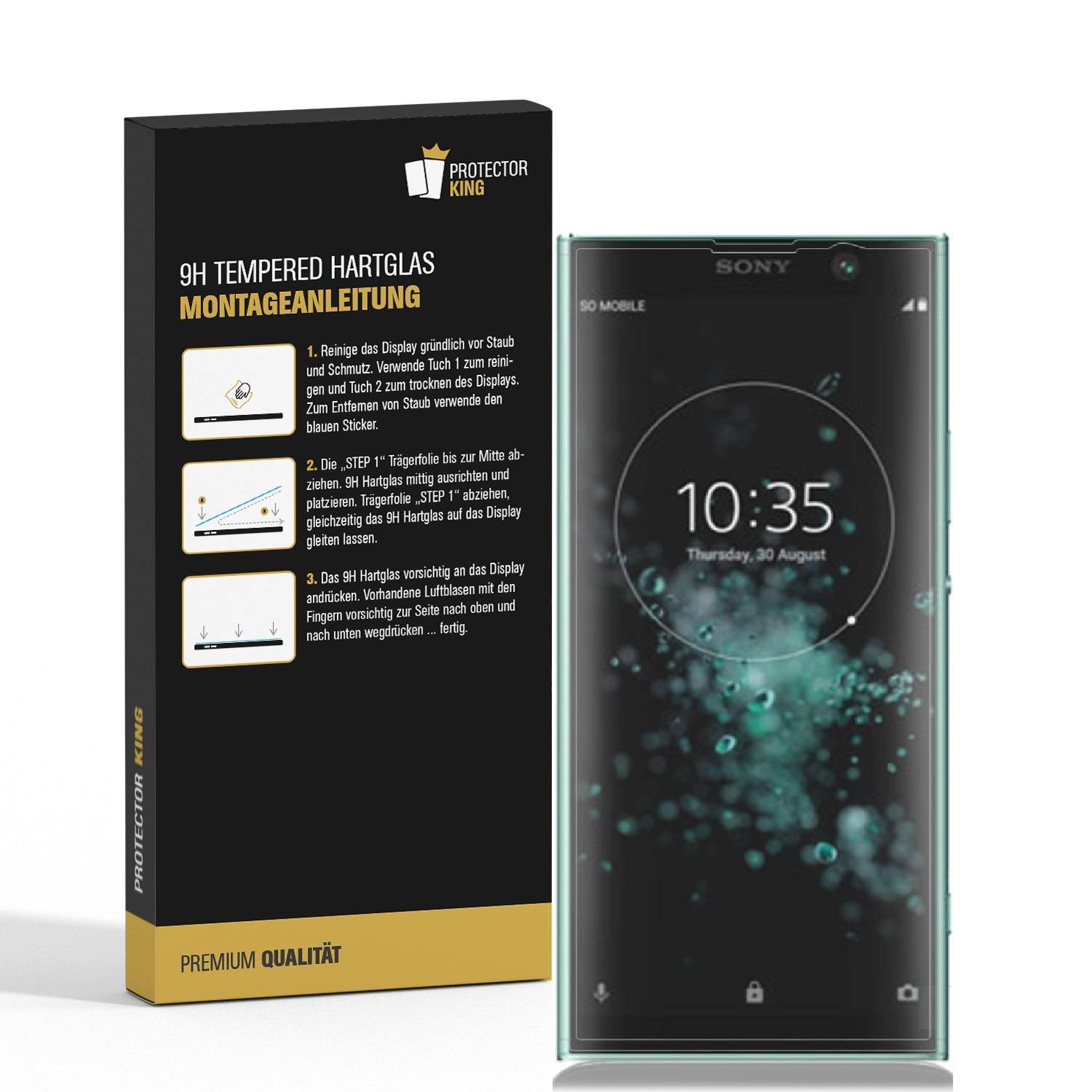 3x 9H Hartglas für Sony Xperia XA2 Plus FULL CURVED Panzerfolie Displayschutz KLAR Panzerglas Schutzglas Schutzfolie