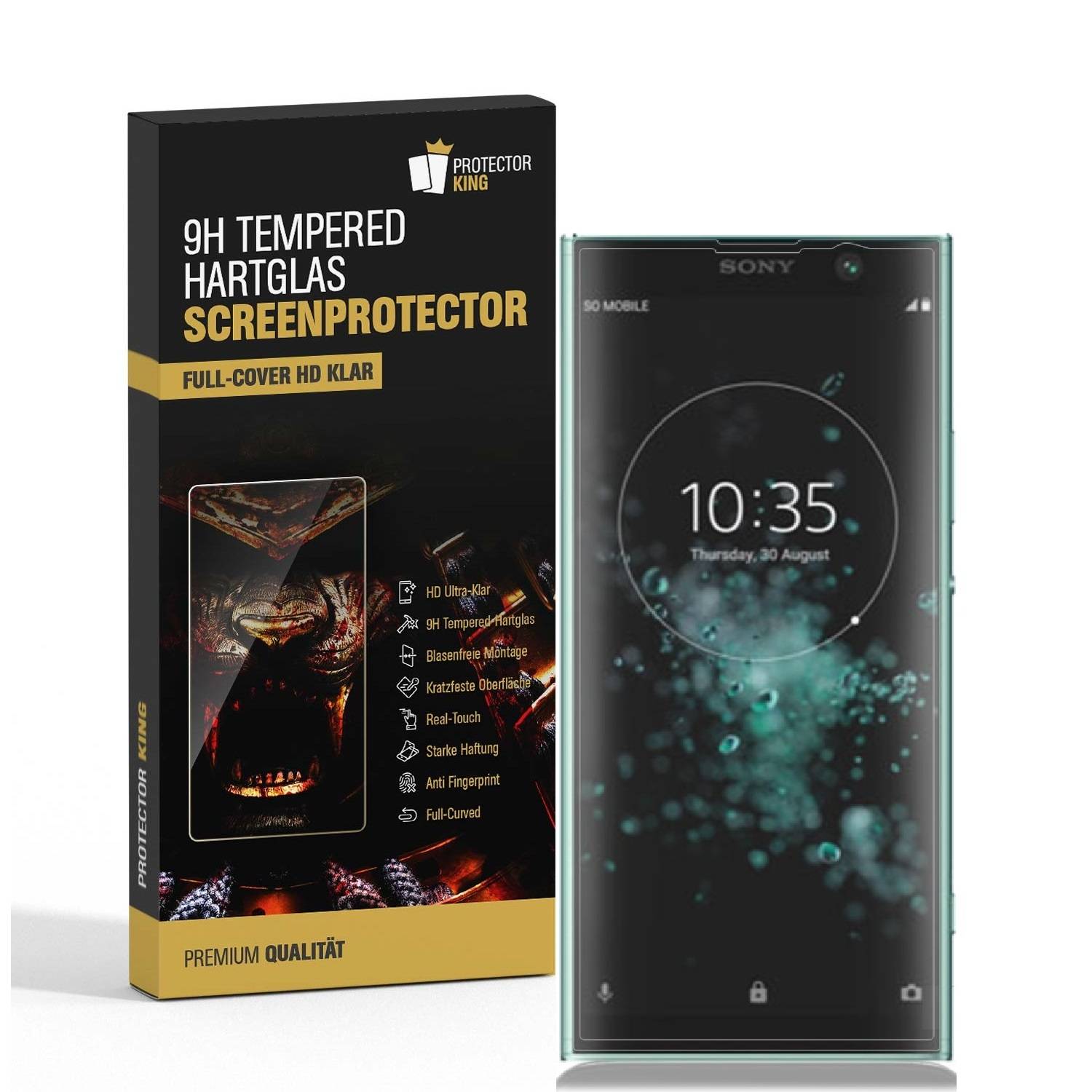 6x 9H Hartglas für Sony Xperia XA2 Plus FULL CURVED Panzerfolie Displayschutz KLAR Panzerglas Schutzglas Schutzfolie