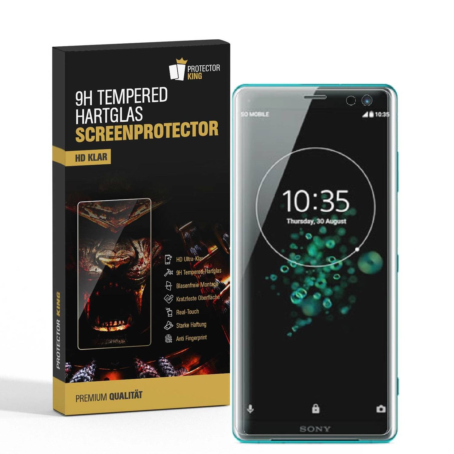 3x 9H Hartglas für Sony Xperia XZ3 Panzerfolie Displayschutz Schutzglas KLAR Panzerglas Schutzfolie Glasfolie Displayglas