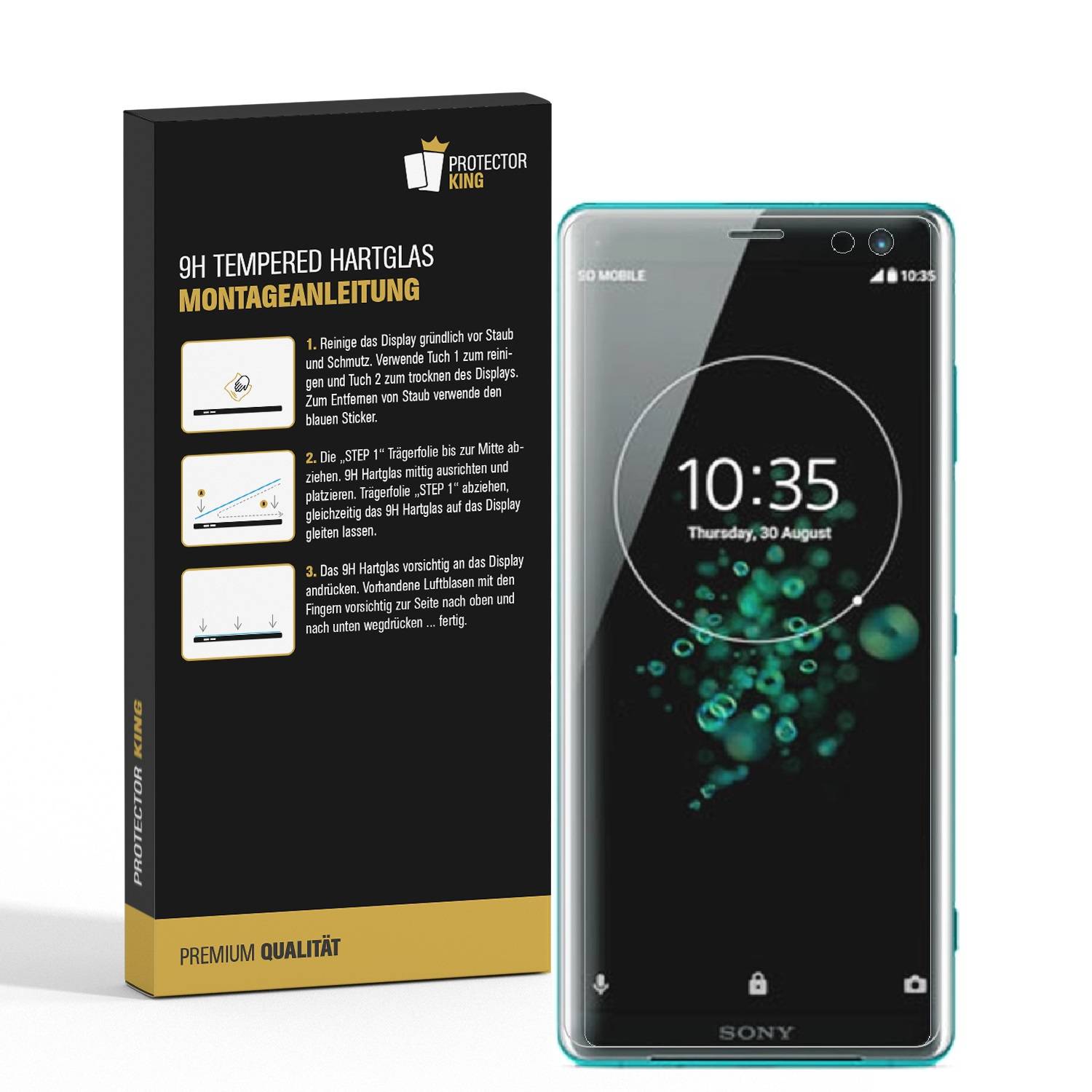 3x 9H Hartglas für Sony Xperia XZ3 Panzerfolie Displayschutz Schutzglas KLAR Panzerglas Schutzfolie Glasfolie Displayglas