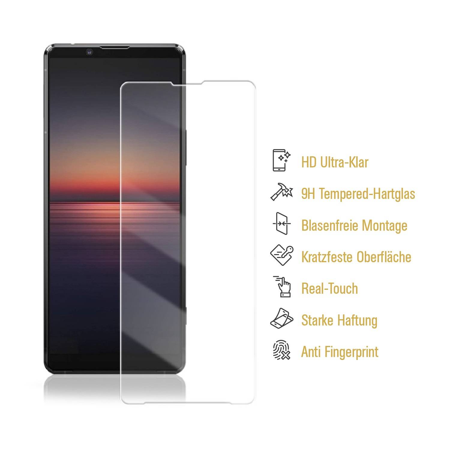 4x 9H Hartglas für Sony Xperia 1 II Panzerfolie Displayschutz Schutzfolie HD KLAR Panzerglas Schutzglas Glasfolie Displayglas