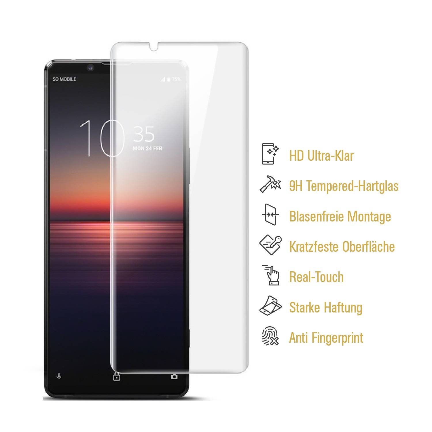 1x 9H Panzerglas für Sony Xperia 10 III Lite HD KLAR echtes Tempered Glass Displayschutz Schutzfolie Schutzglas Screen-Protector
