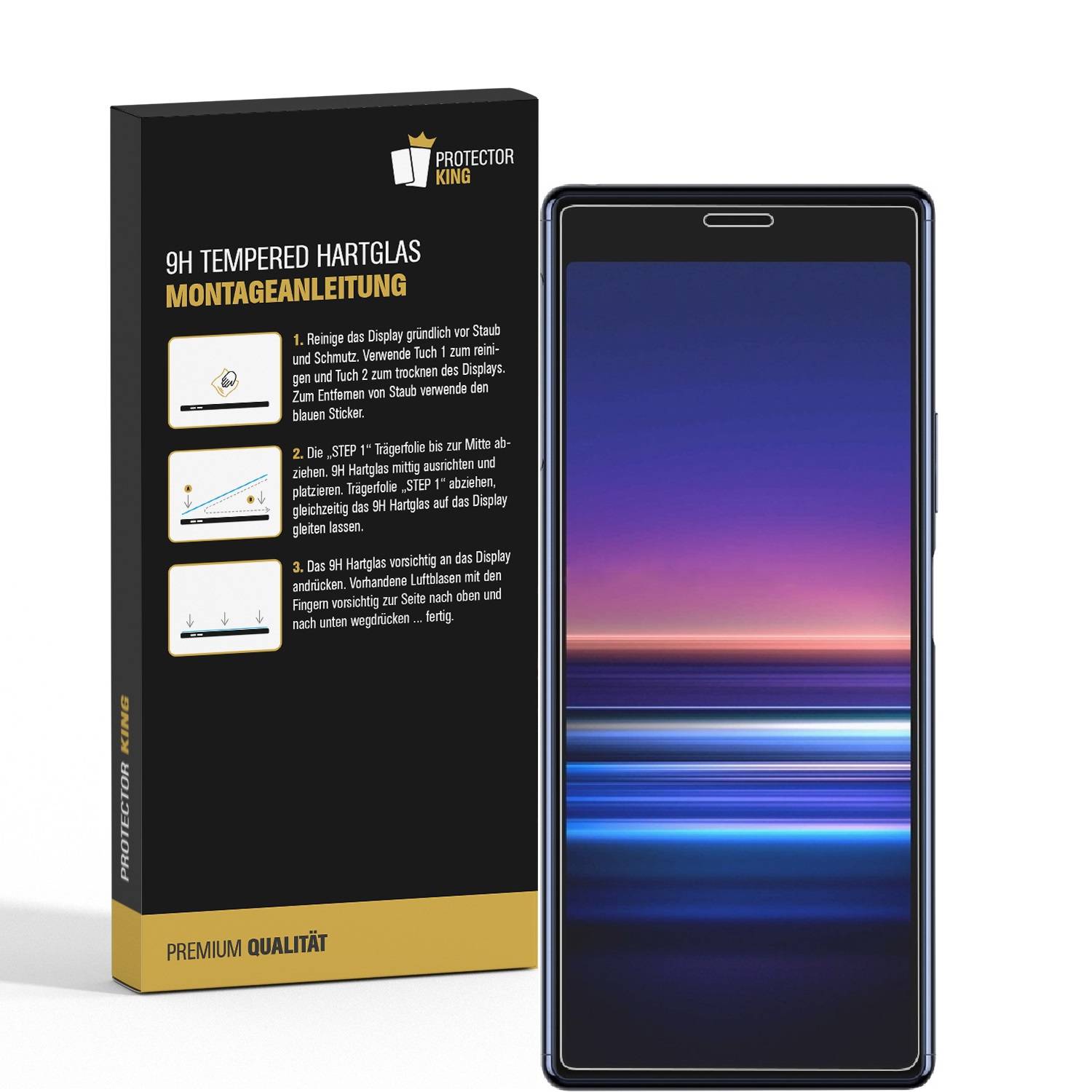 1x 9H Hartglas für Sony Xperia 5 Panzerfolie Displayschutz Schutzfolie HD KLAR Panzerglas Schutzglas Glasfolie Displayglas