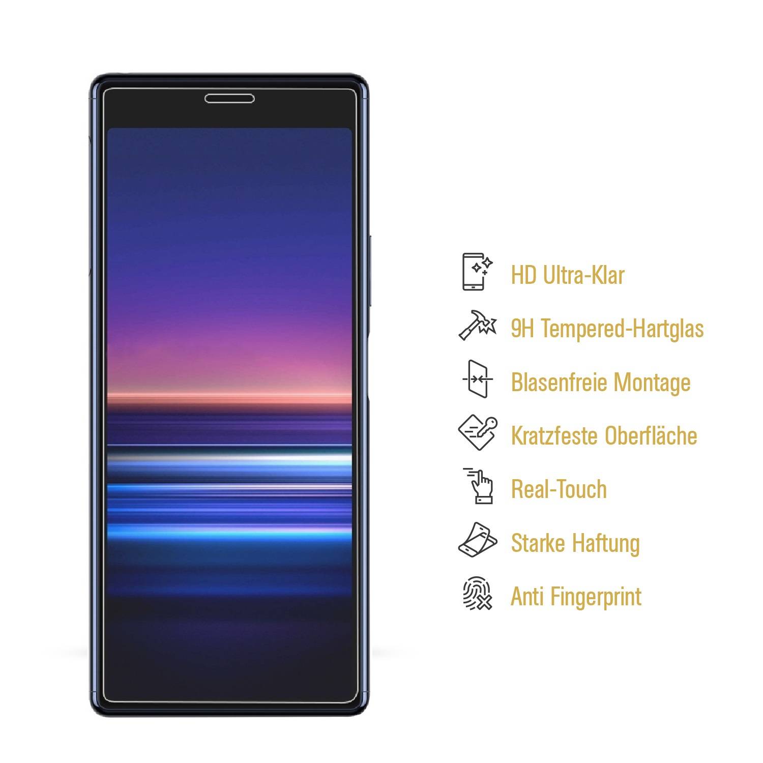 1x 9H Hartglas für Sony Xperia 10 II Panzerfolie Displayschutz Schutzfolie HD KLAR Panzerglas Schutzglas Glasfolie Displayglas