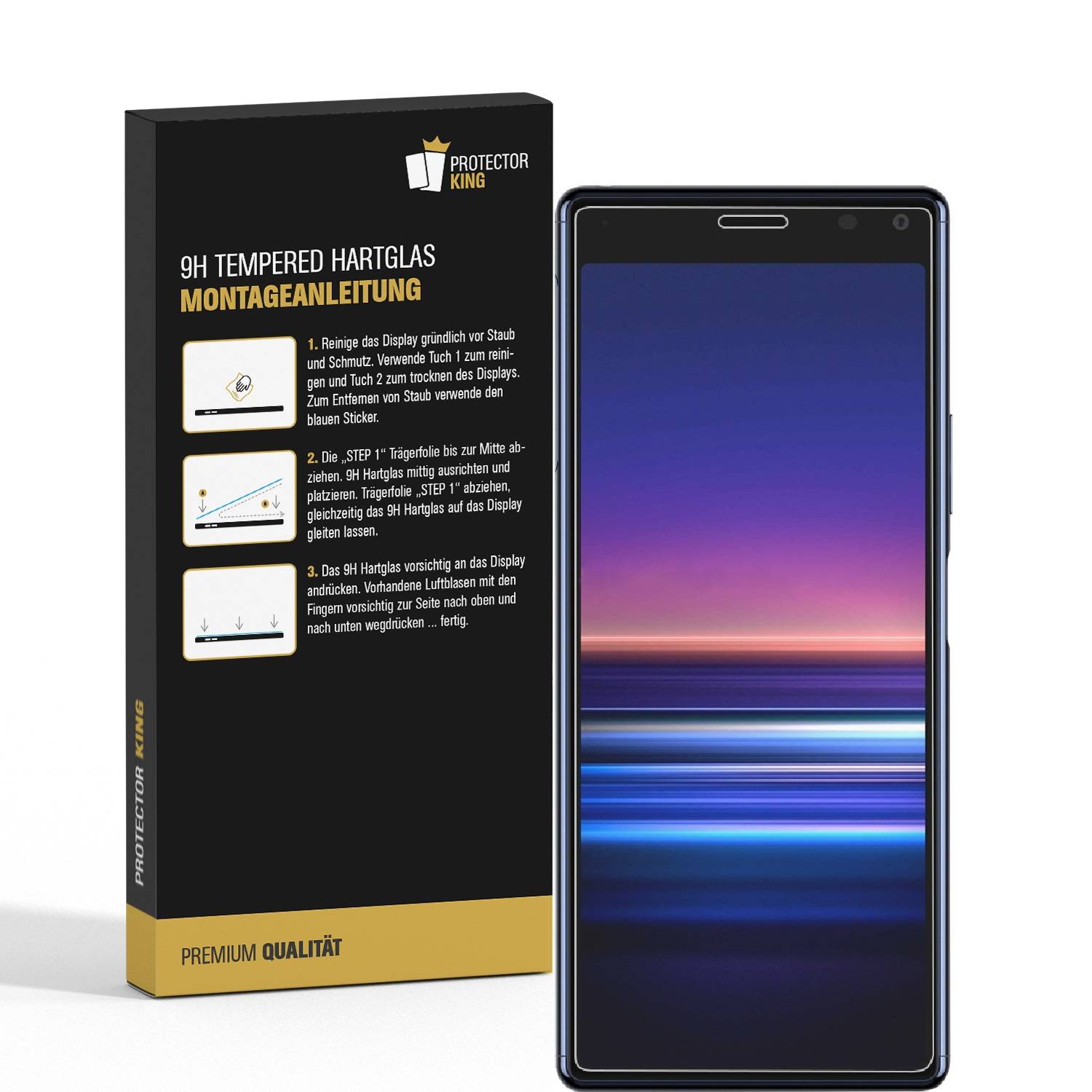 3x 9H Hartglas für Sony Xperia 8 Panzerfolie Displayschutz Schutzfolie HD KLAR Panzerglas Schutzglas Glasfolie Displayglas