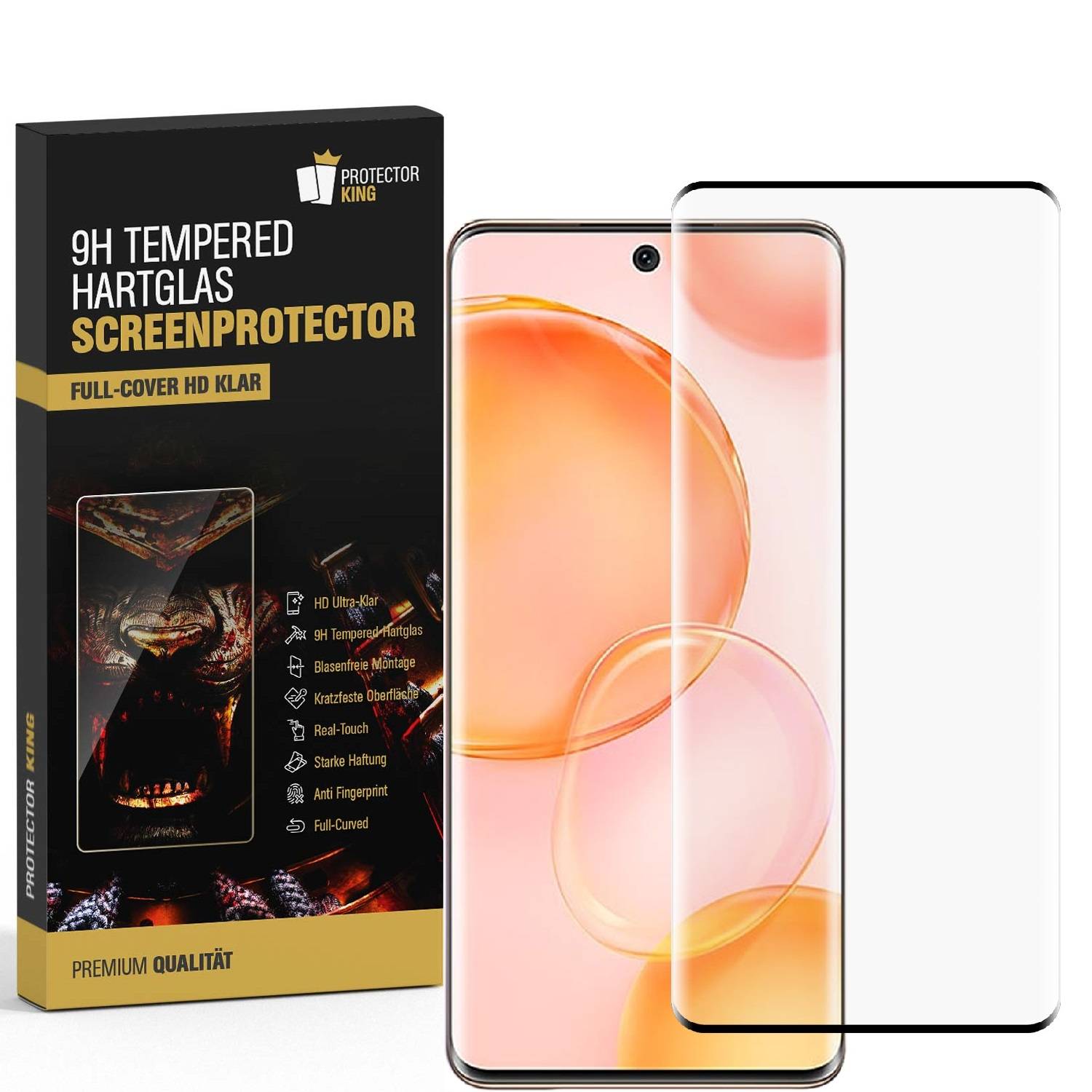 6x 9H Hartglas für Huawei Honor 50 FULL CURVED Displayschutz Panzerfolie Schutzfolie Panzerglas Schutzglas Displayglas Tempered Glasfolie