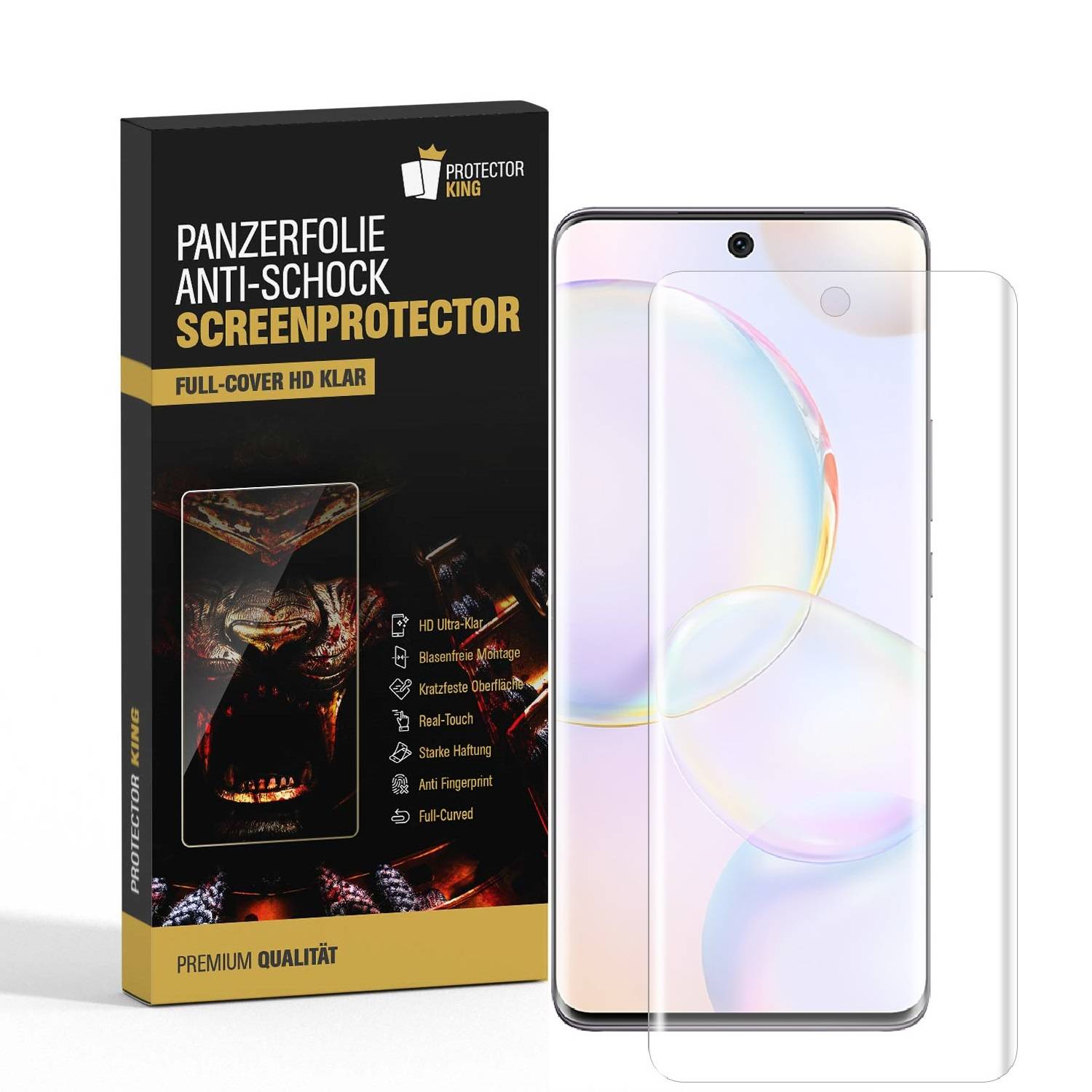 4x Panzerfolie für Huawei Honor 50 FULL SCREEN Displayschutz Schutzfolie KLAR Displayfolie Folie/ ANTI-SHOCK/ ANTI-KRATZ/ ANTI-BRUCH/ ANTI-SCHMUTZ